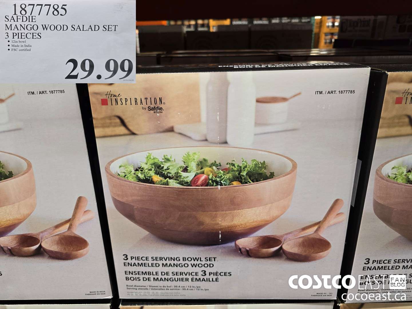 1877785 SAFDIE MANGO WOOD SALAD SET 3 PIECES $29.99