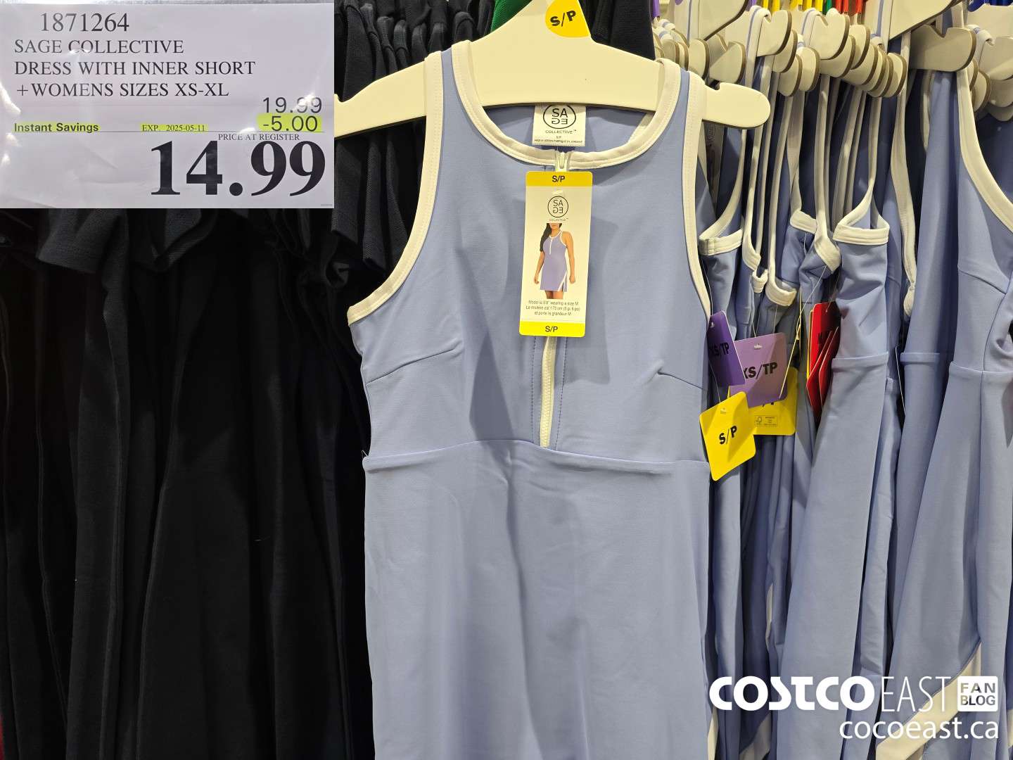 1871264 SAGE COLLECTIVE DRESS WITH INNER SHORT WOMENS SIZES XS-XL ($5.00 INSTANT SAVINGS EXPIRES ON 2025-05-11) $14.99