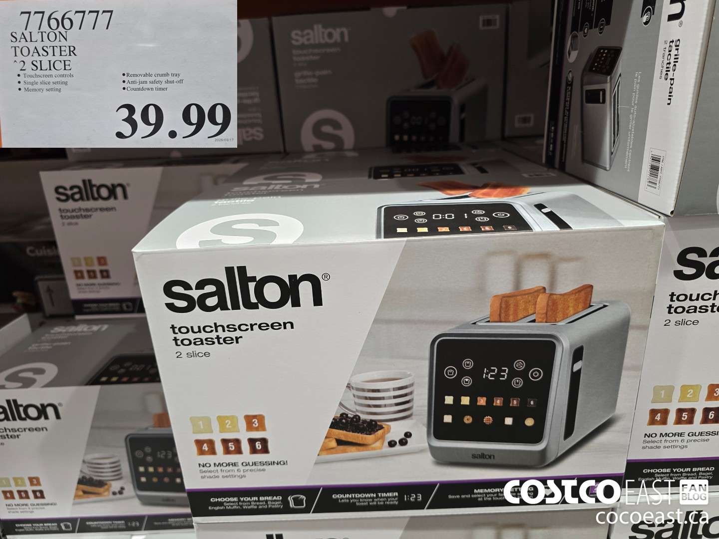 7766777 SALTON TOASTER 2 SLICE $39.99