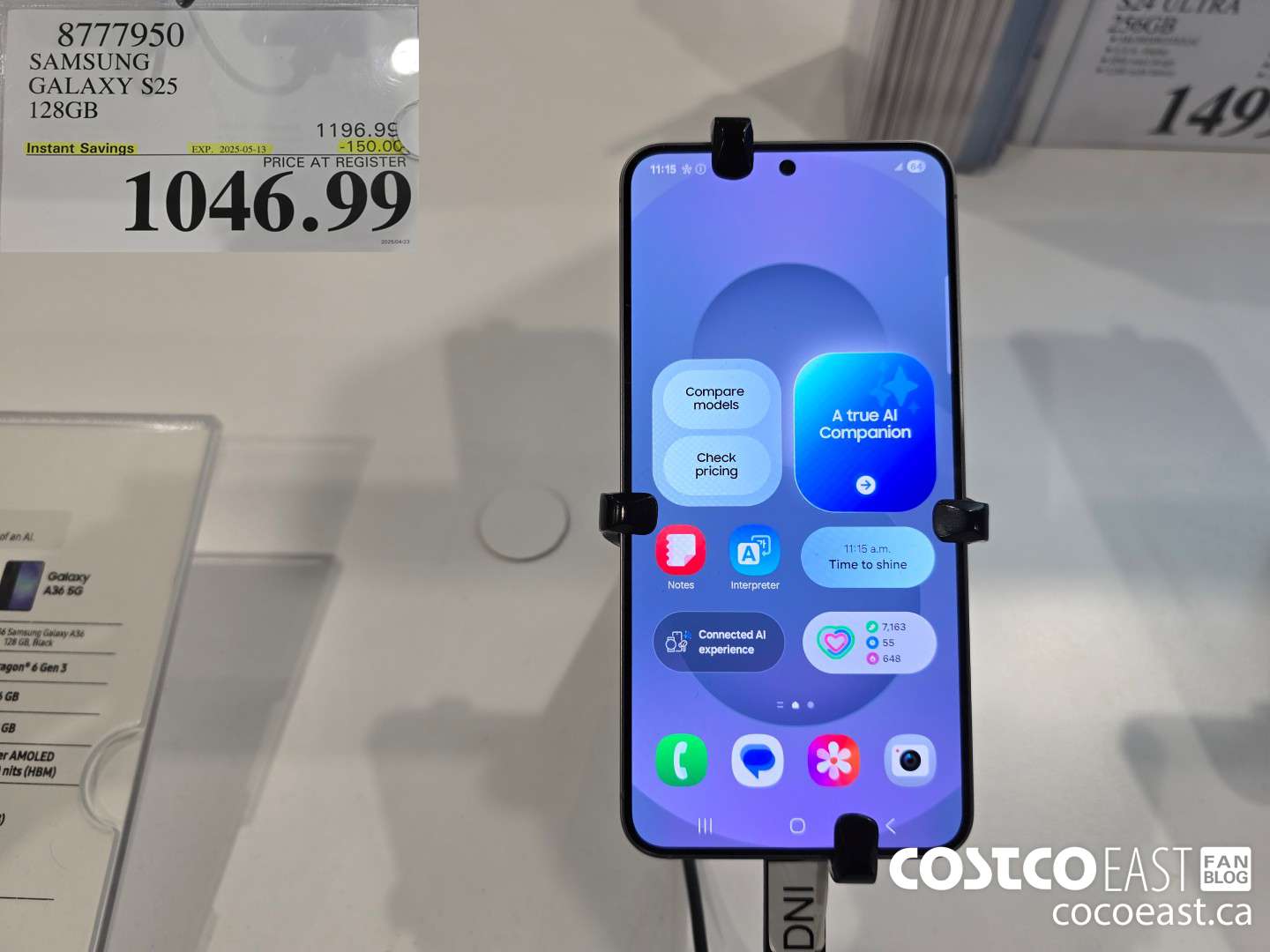 8777950 SAMSUNG GALAXY S25 128GB ($150.00 INSTANT SAVINGS EXPIRES ON 2025-05-13) $1046.99