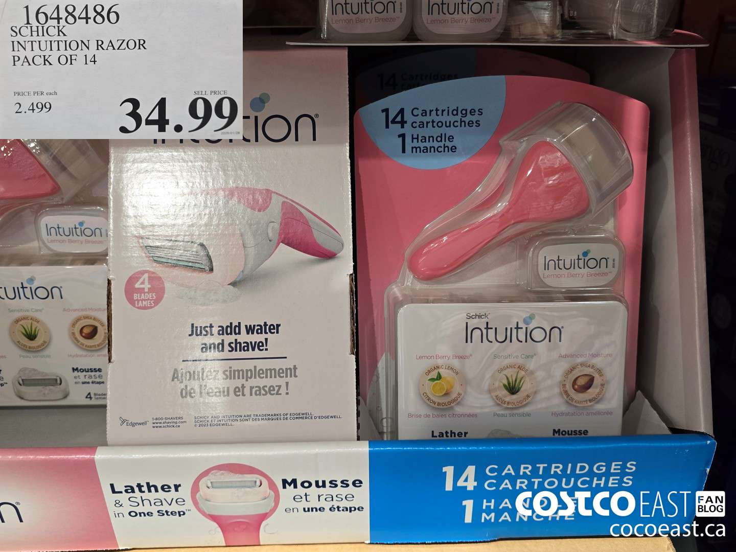 1648486 SCHICK INTUITION RAZOR PACK OF 14 $34.99