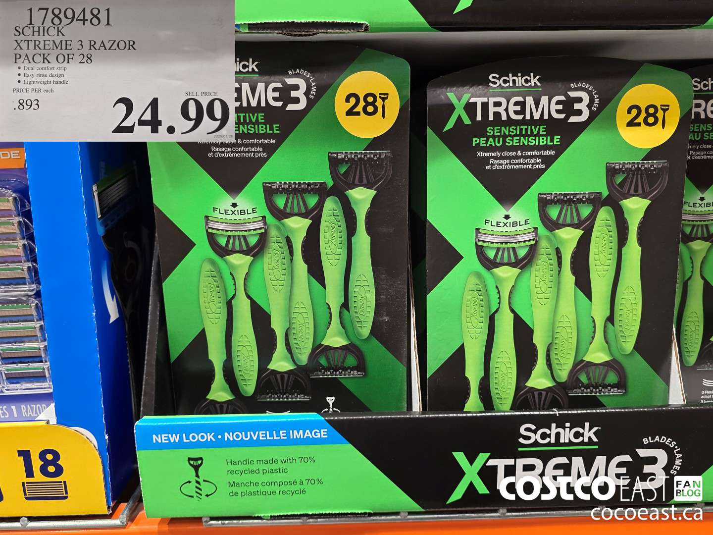1789481 SCHICK XTREME 3 RAZOR PACK OF 28 $24.99