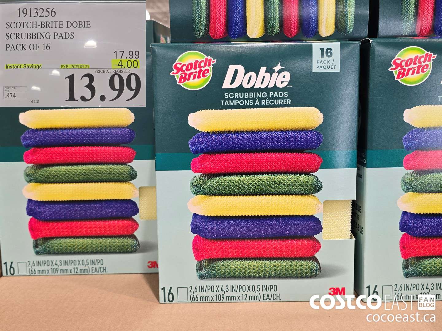 1913256 SCOTCH-BRITE DOBIE SCRUBBING PADS PACK OF 16 ($4.00 INSTANT SAVINGS EXPIRES ON 2025-05-25) $13.99