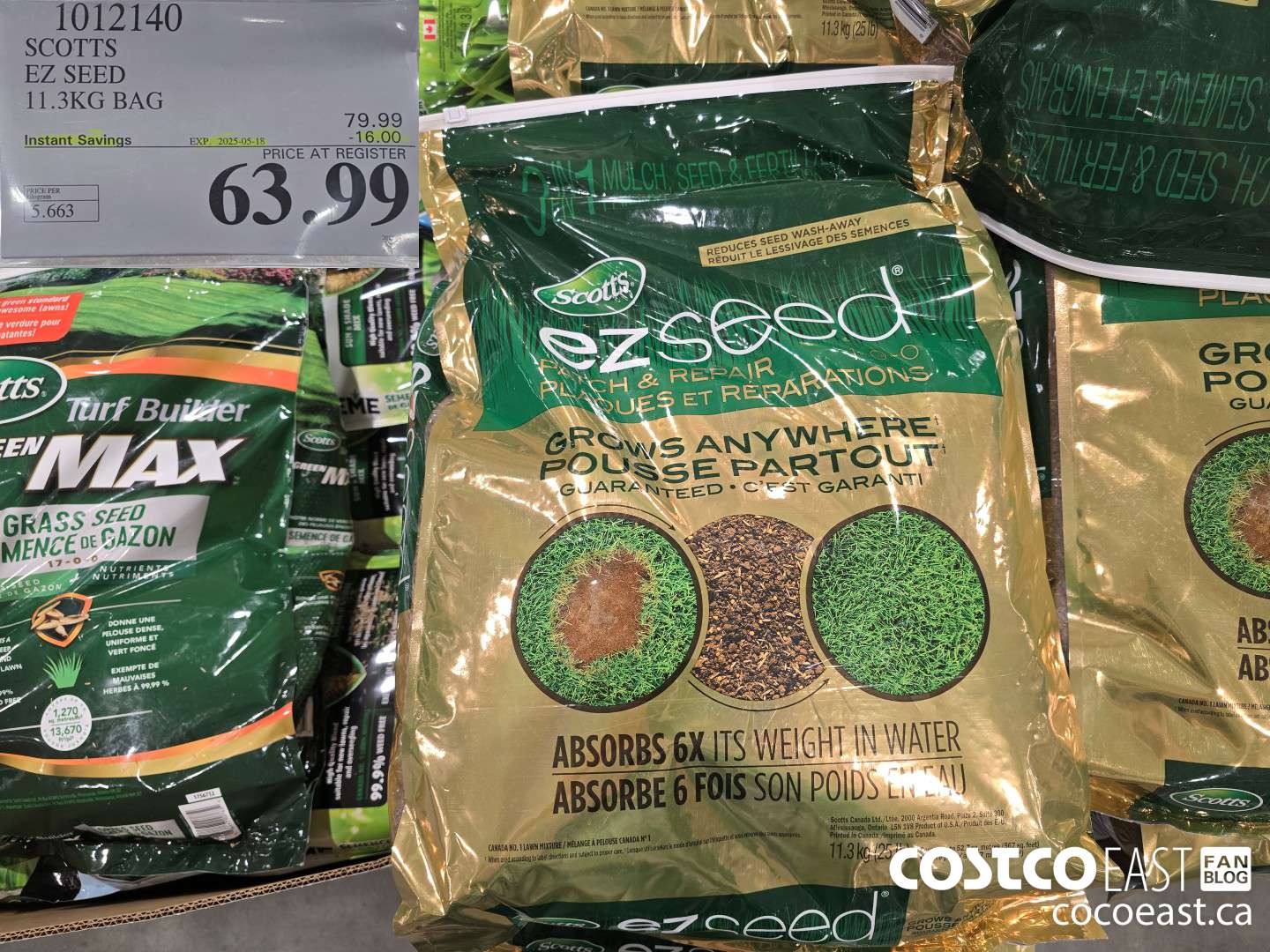 1012140 SCOTTS EZ SEED 11.3 KG BAG ($16.00 INSTANT SAVINGS EXPIRES ON 2025-05-18) $63.99