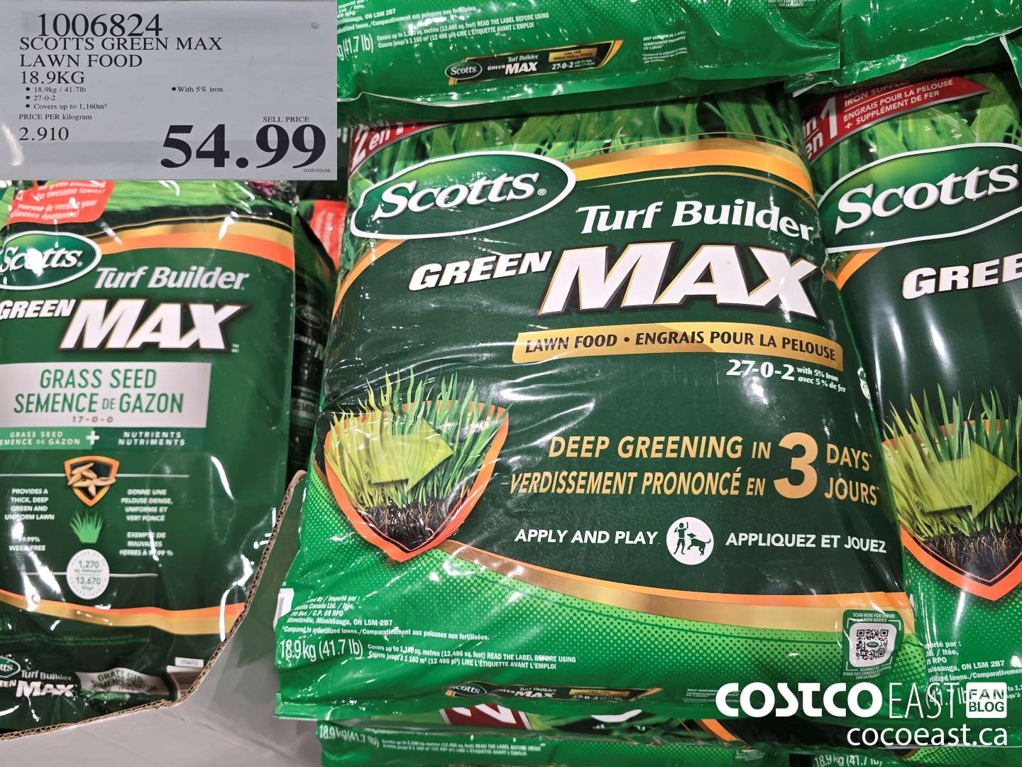 1006824 SCOTTS GREEN MAX LAWN FOOD 18.9kg $54.99