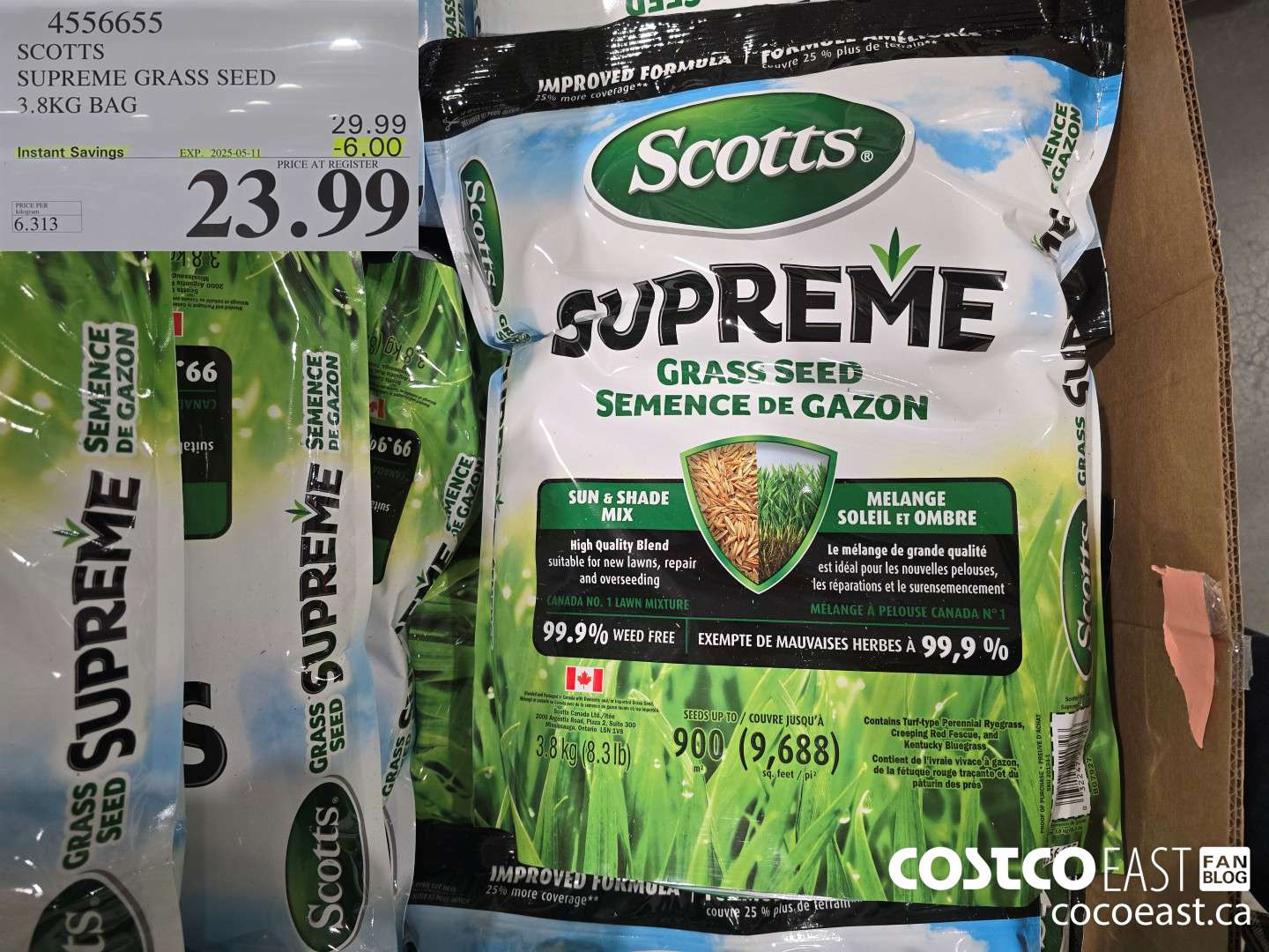 4556655 SCOTTS SUPREME GRASS SEED 3.8KG BAG ($6.00 INSTANT SAVINGS EXPIRES ON 2025-05-11) $23.99