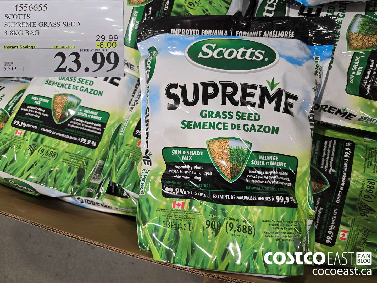 4556655 SCOTTS SUPREME GRASS SEED 3.8KG BAG ($6.00 INSTANT SAVINGS EXPIRES ON 2025-05-11) $23.99