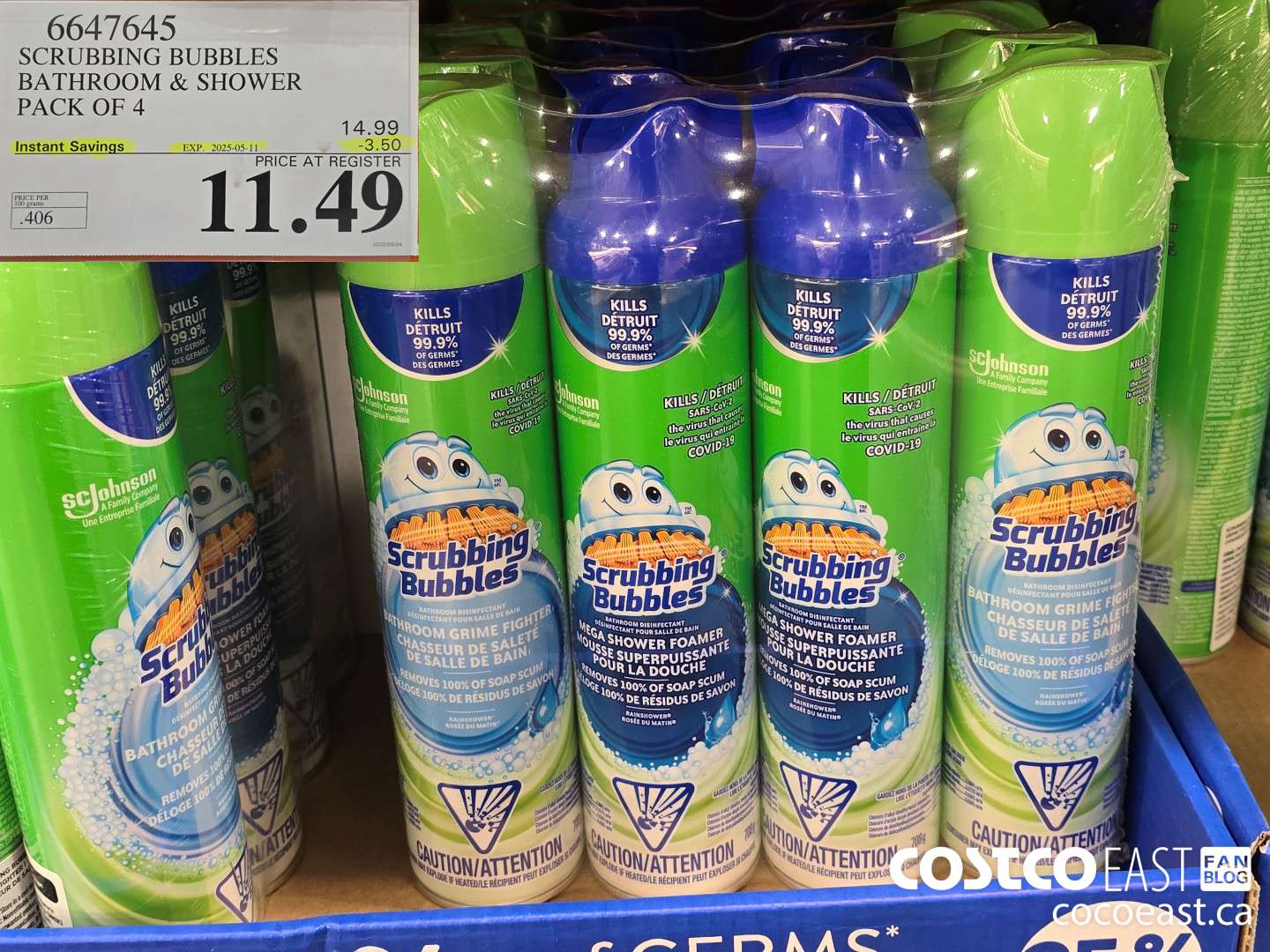 6647645 SCRUBBING BUBBLES BATHROOM & SHOWER PACK OF 4 ($3.50 INSTANT SAVINGS EXPIRES ON 2025-05-11) $11.49