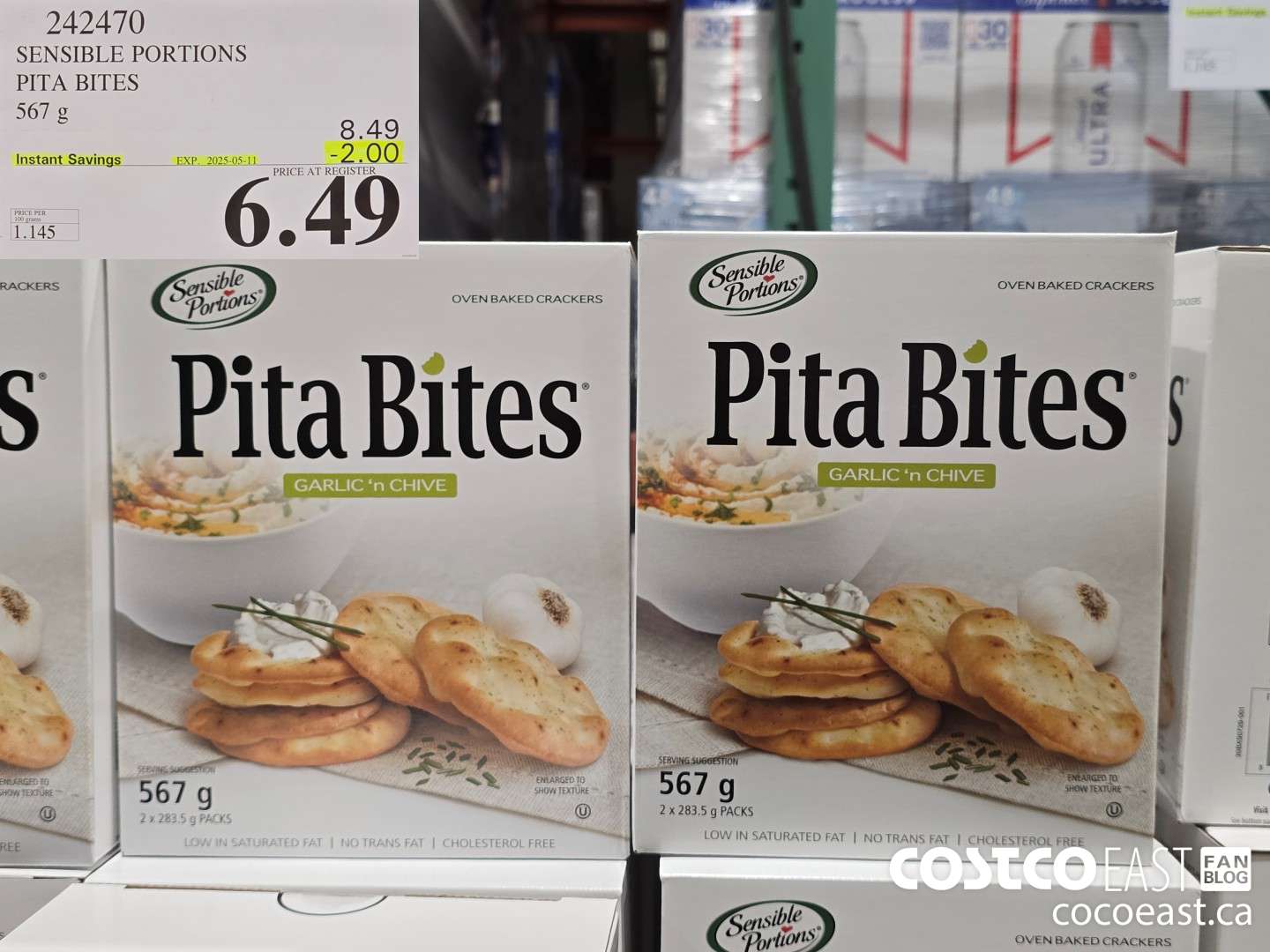 242470 SENSIBLE PORTIONS PITA BITES 567 g ($2.00 INSTANT SAVINGS EXPIRES ON 2025-05-11) $6.49