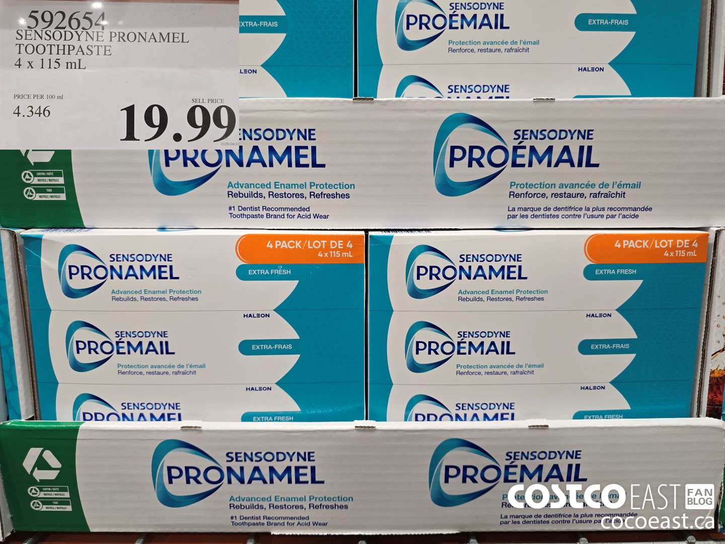 592654 SENSODYNE PRONAMEL TOOTHPASTE 4x 115 mL $19.99