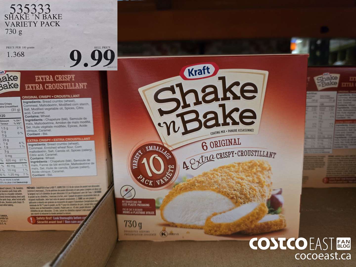 535333 SHAKE N BAKE VARIETY PACK 730 G $9.99