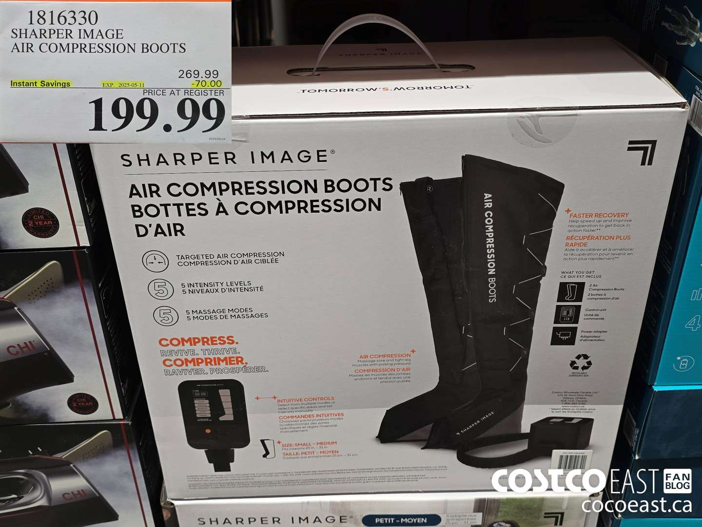 1816330 SHARPER IMAGE AIR COMPRESSION BOOTS  ($70.00 INSTANT SAVINGS EXPIRES ON 2025-05-11) $199.99
