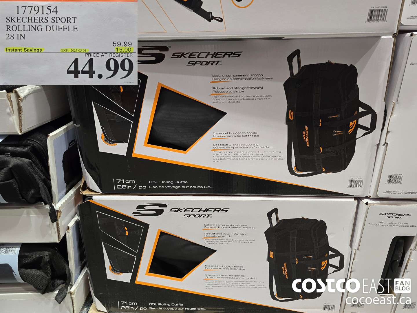 1779154 SKECHERS SPORT ROLLING DUFFLE 28 IN ($15.00 INSTANT SAVINGS EXPIRES ON 2025-05-04) $44.99