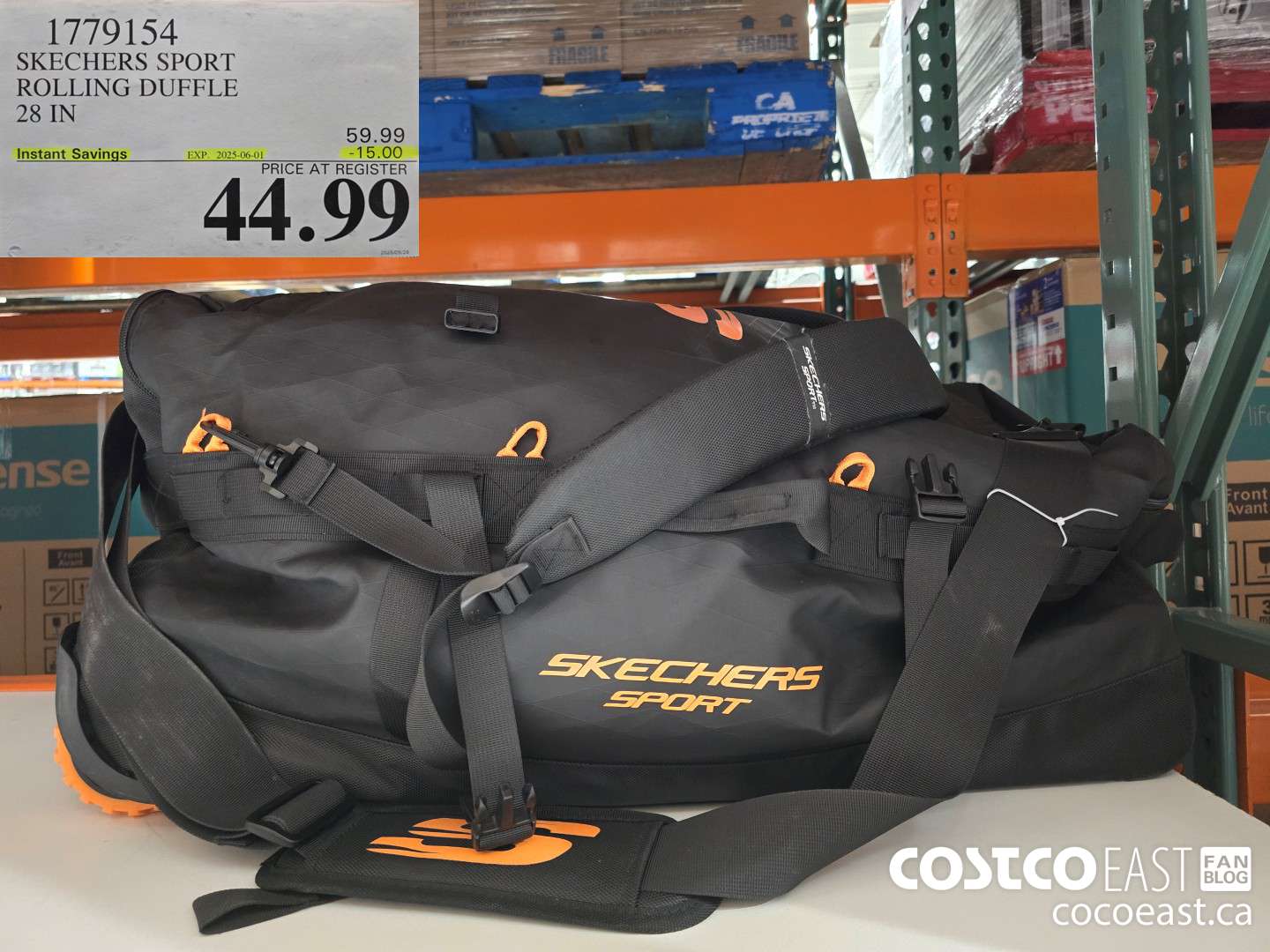 1779154 SKECHERS SPORT ROLLING DUFFLE 28 IN ($15.00 INSTANT SAVINGS EXPIRES ON 2025-06-01) $44.99