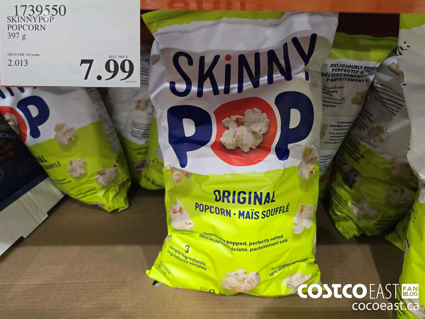 1739550 SKINNYPOP POPCORN 397 G $7.99