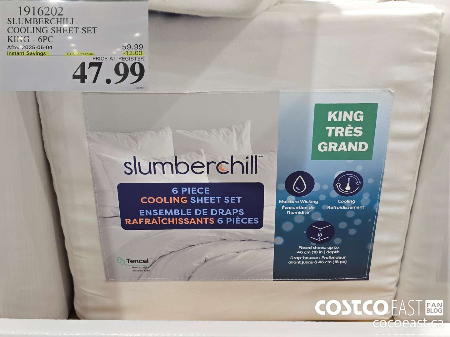1916202 SLUMBERCHILL COOLING SHEET SET KING - 6PC ($12.00 INSTANT SAVINGS EXPIRES ON 2025-05-04) $47.99