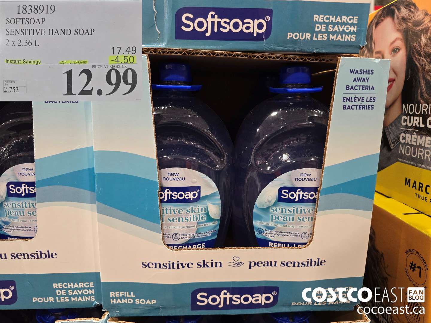 1838919 SOFTSOAP SENSITIVE HAND SOAP 2 x 2.36 L ($4.50 INSTANT SAVINGS EXPIRES ON 2025-06-08) $12.99