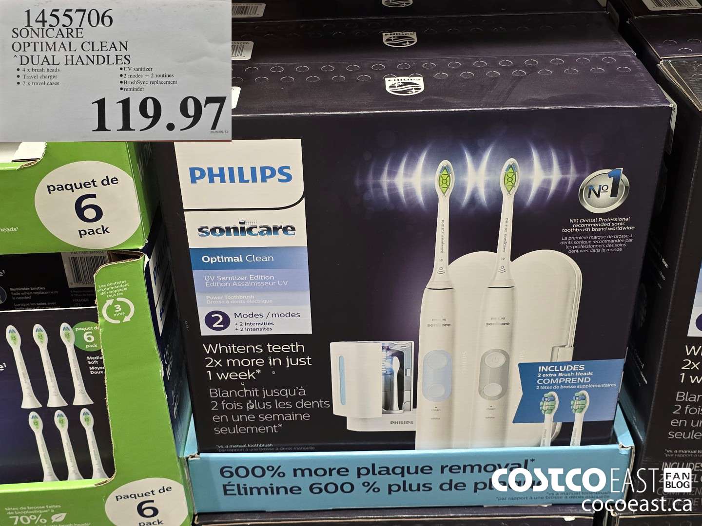 1455706 SONICARE OPTIMAL CLEAN DUAL HANDLES $119.97