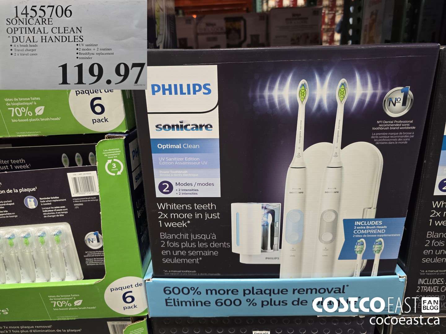 1455706 SONICARE OPTIMAL CLEAN DUAL HANDLES $119.97