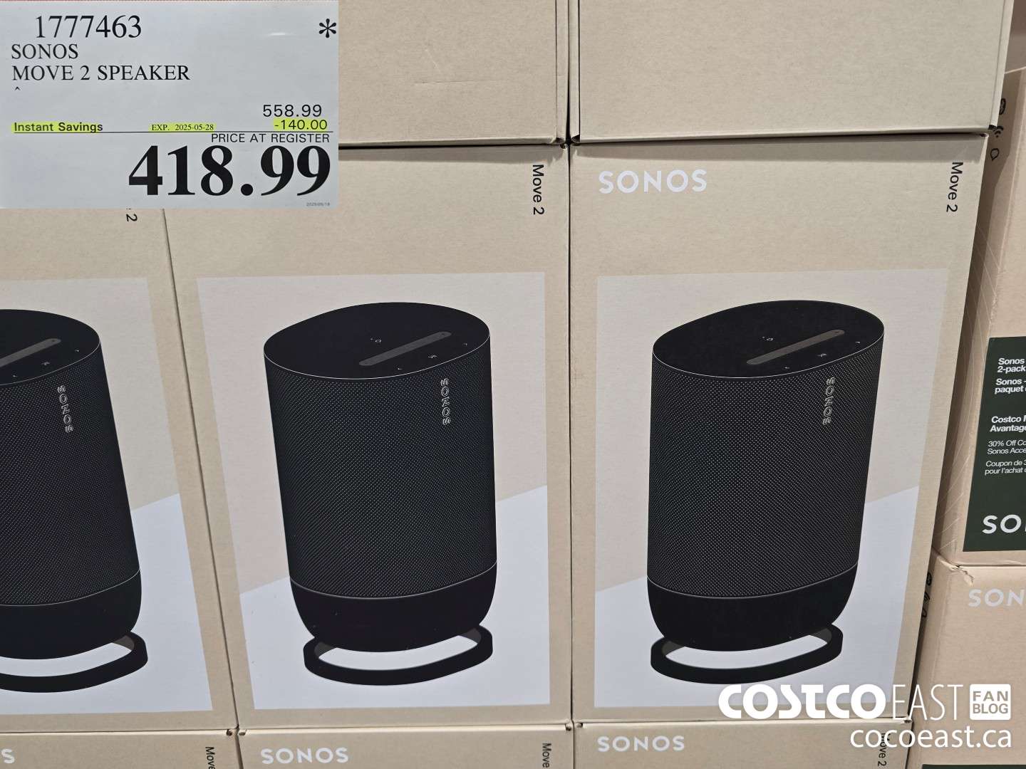 1777463 SONOS MOVE 2 SPEAKER ($140.00 INSTANT SAVINGS EXPIRES ON 2025-05-28) $418.99