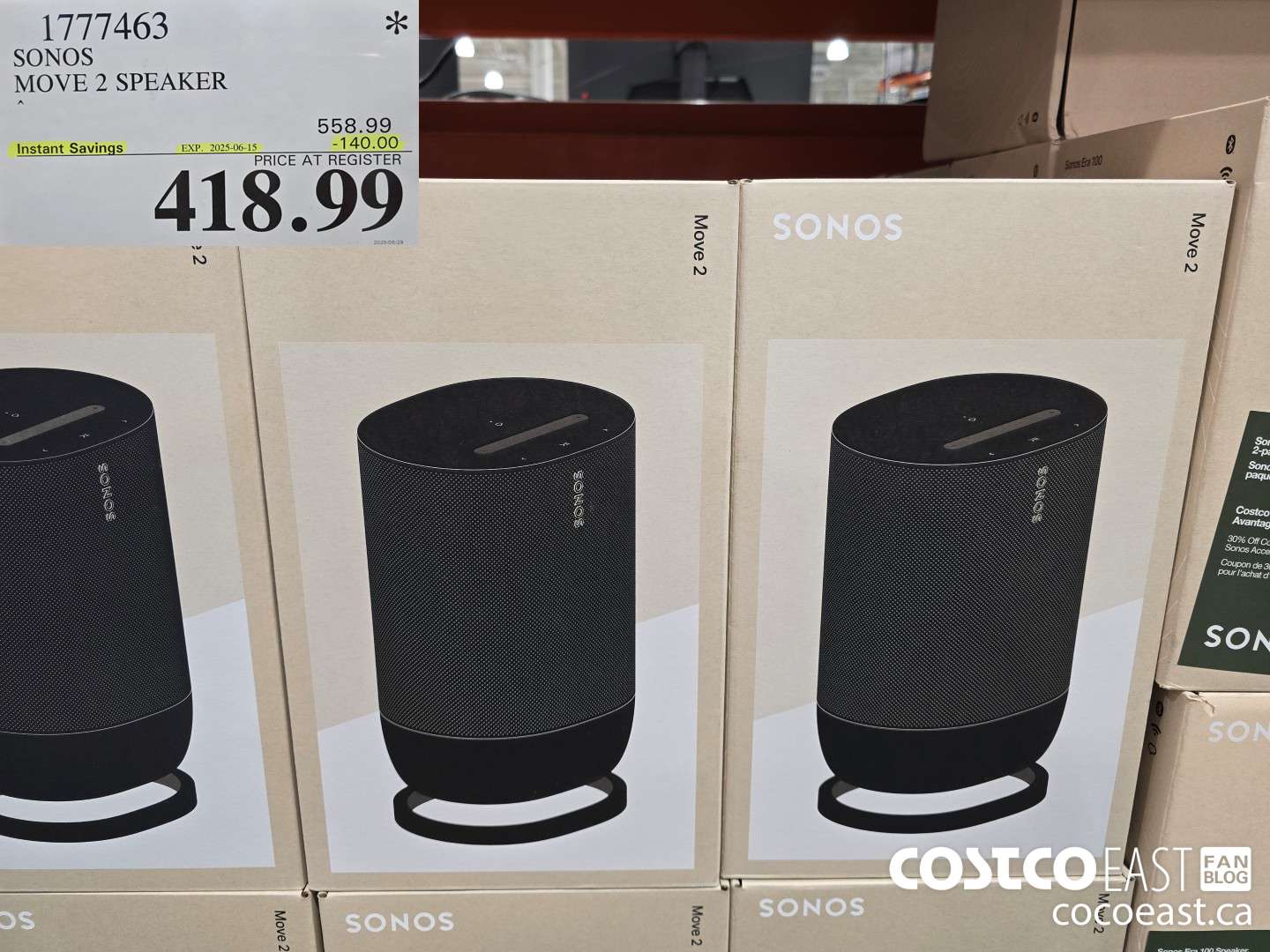 1777463 SONOS MOVE 2 SPEAKER ($140.00 INSTANT SAVINGS EXPIRES ON 2025-06-15) $418.99