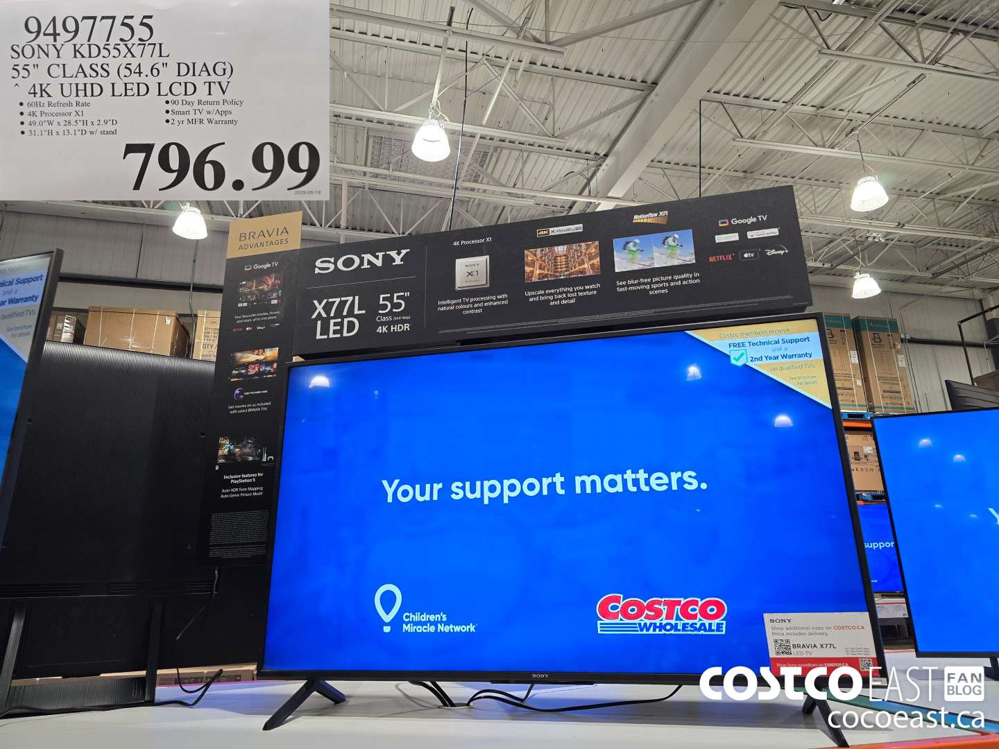 9497755 SONY KD55X77L 55