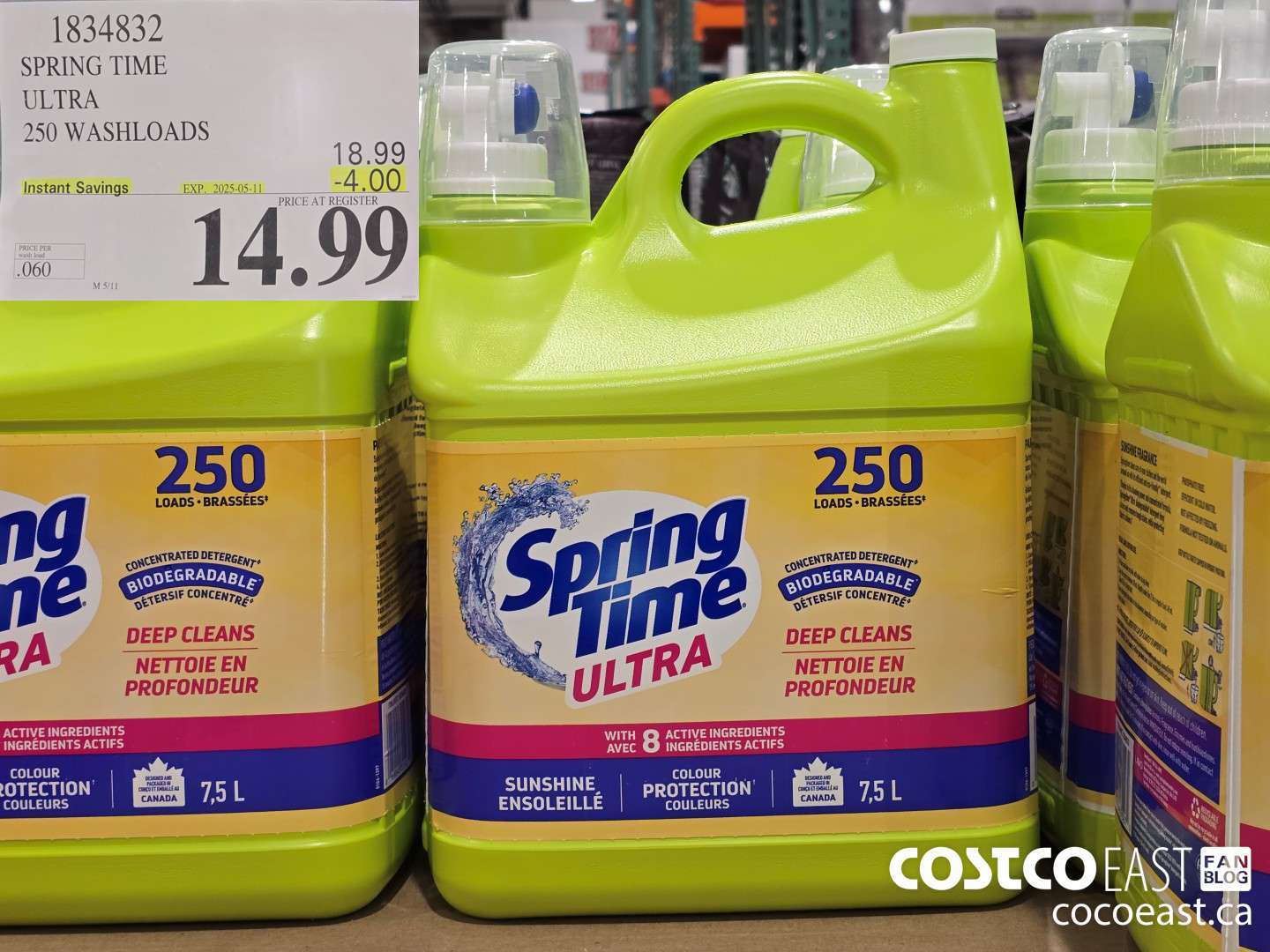 1834832 SPRING TIME ULTRA 250 WASHLOADS ($4.00 INSTANT SAVINGS EXPIRES ON 2025-05-11) $14.99