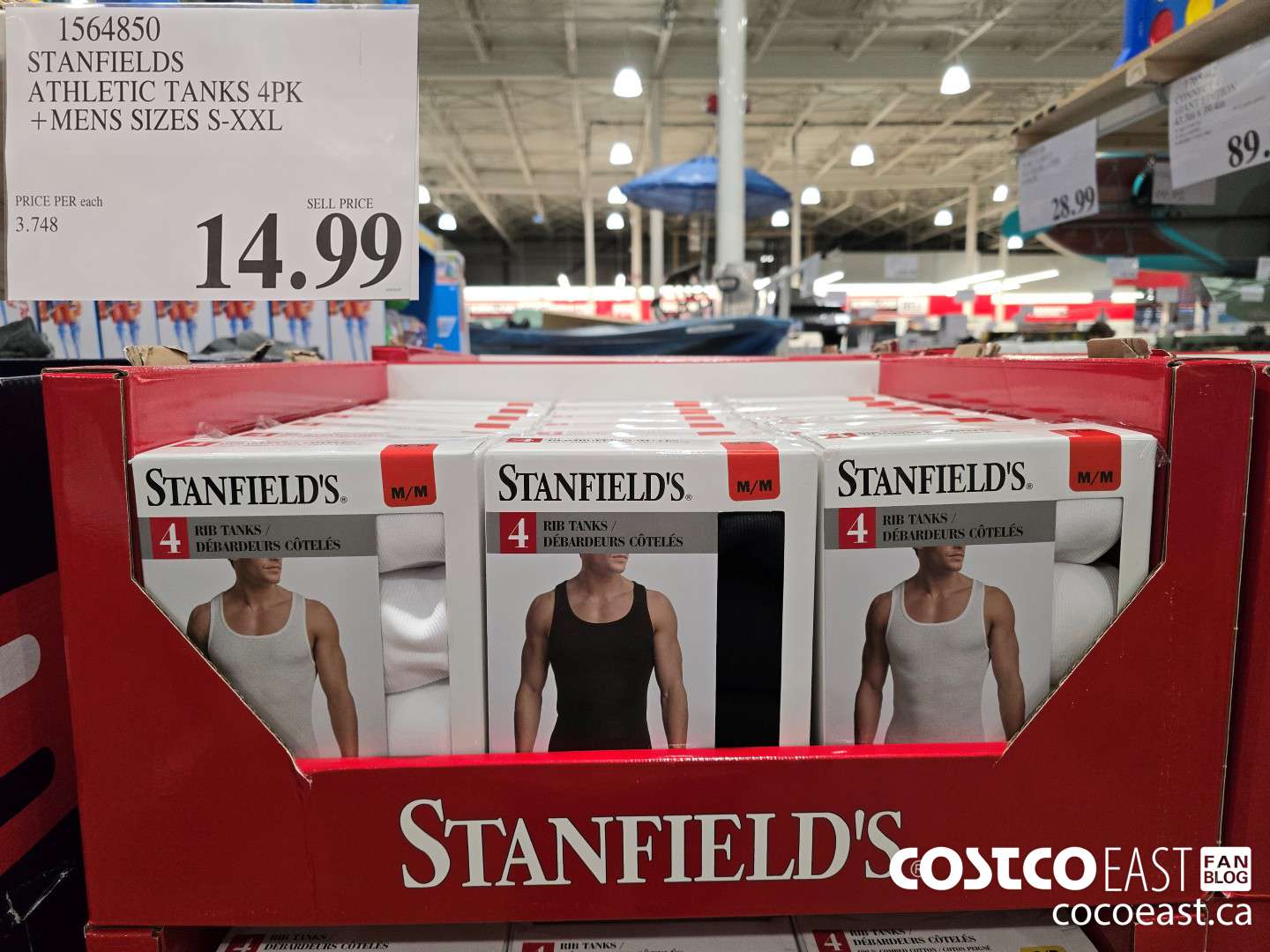 1564850 STANFIELDS ATHLETIC TANKS 4PK +MENS SIZES S-XXL $14.99
