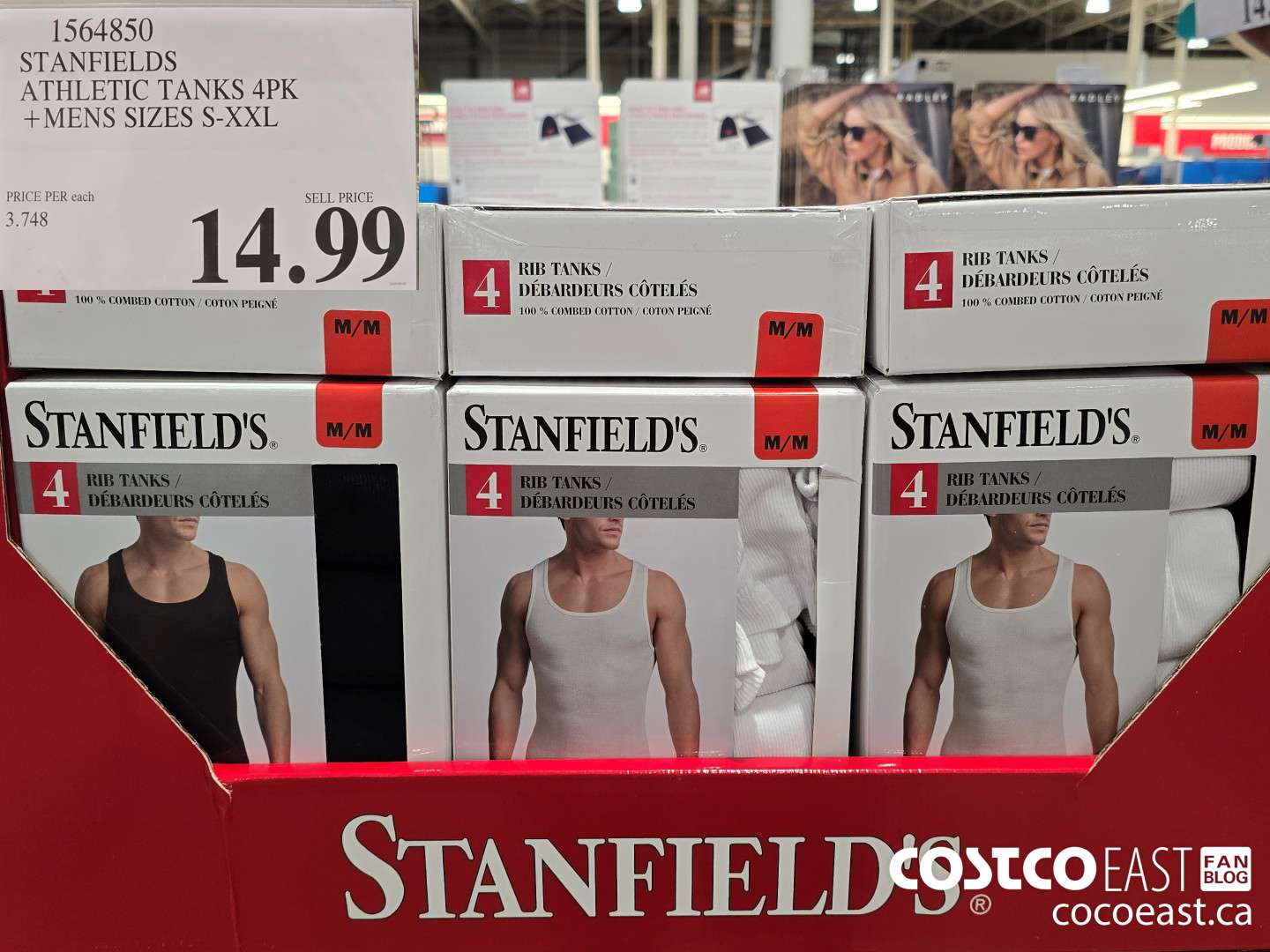 1564850 STANFIELDS ATHLETIC TANKS 4PK +MENS SIZES S-XXL $14.99