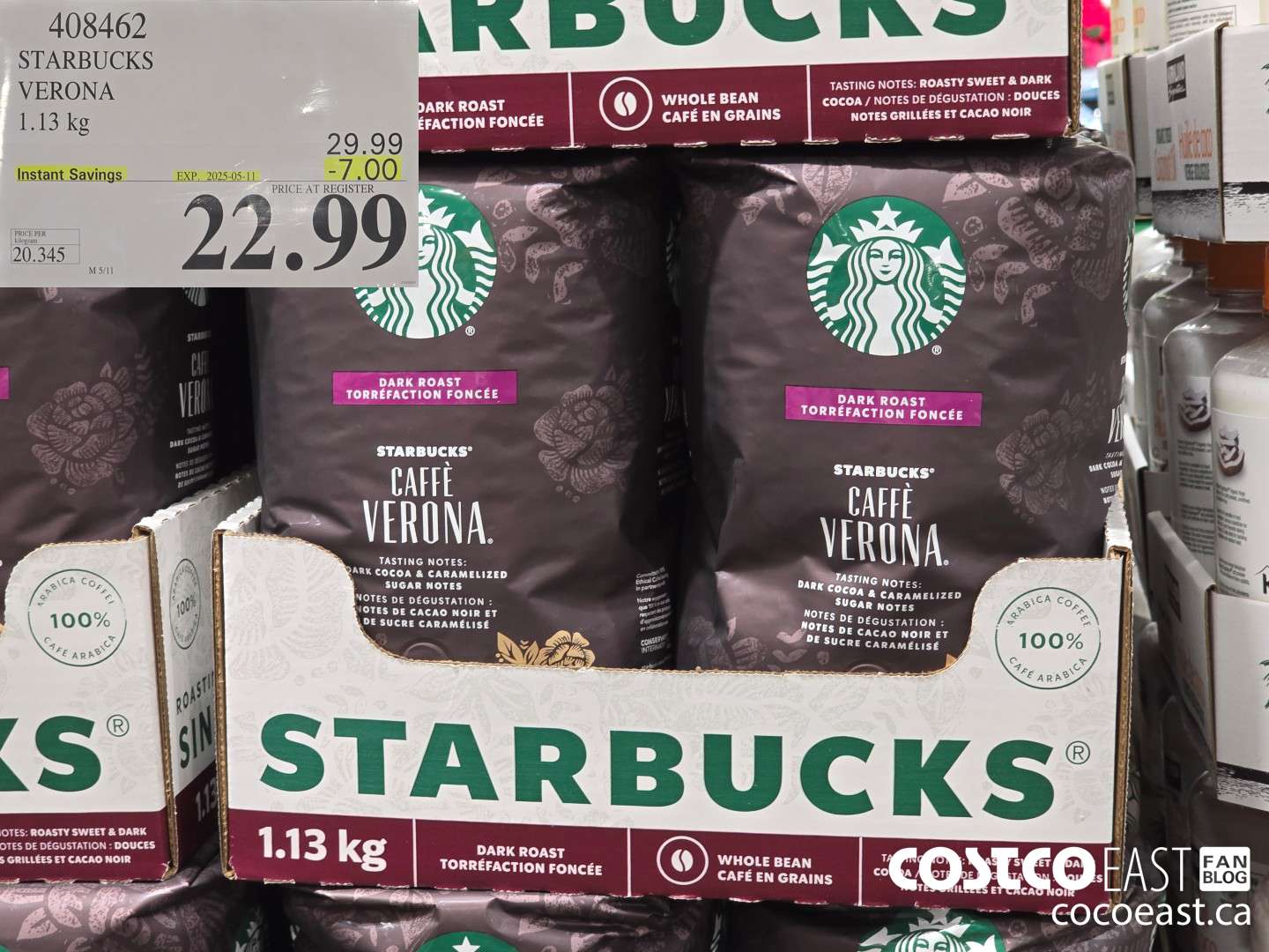 408462 STARBUCKS VERONA BLEND 1.13 KG ($7.00 INSTANT SAVINGS EXPIRES ON 2025-05-11) $22.99