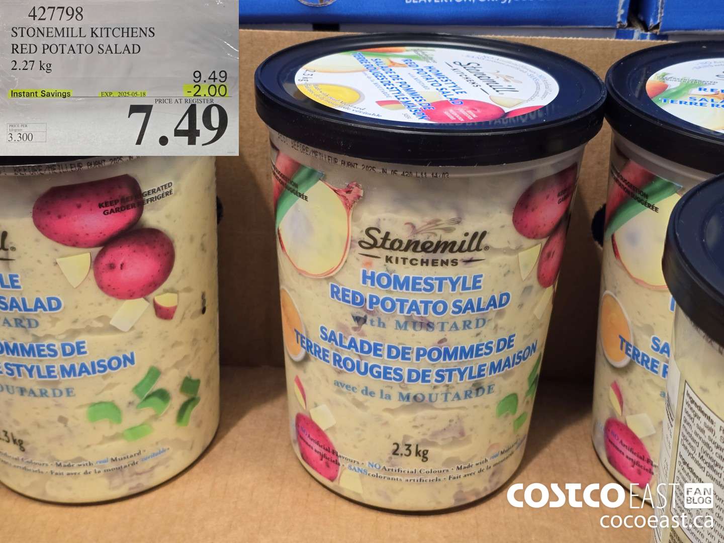 427798 STONEMILL KITCHENS RED POTATO SALAD 2.27 KG ($2.00 INSTANT SAVINGS EXPIRES ON 2025-05-18) $7.49