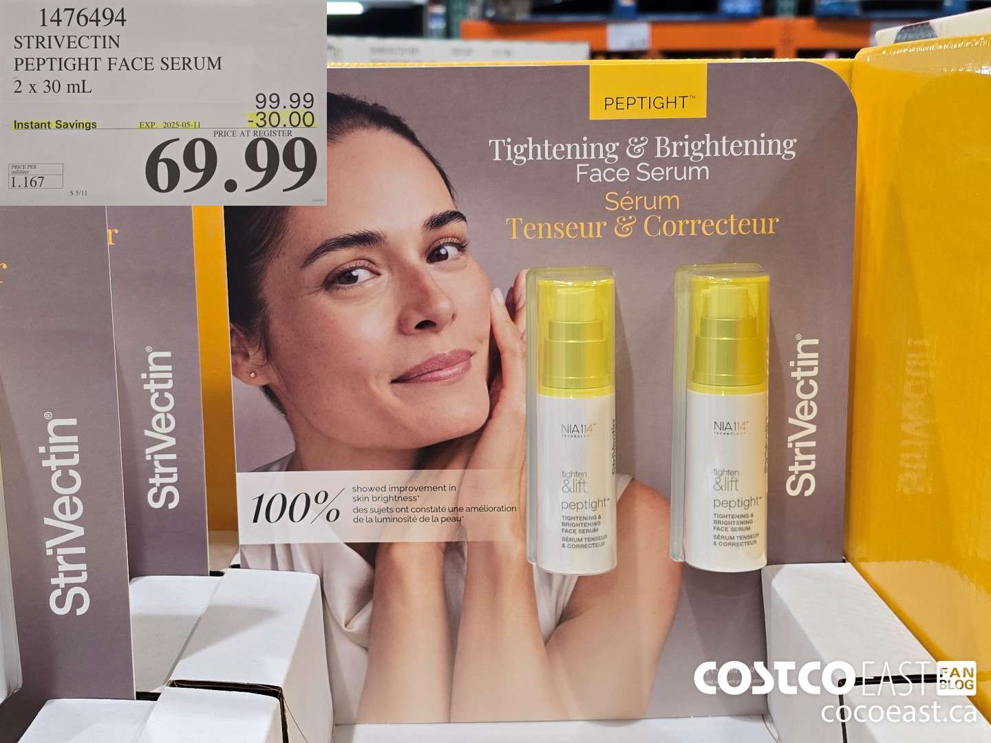 1476494 STRIVECTIN PEPTIGHT FACE SERUM 2 X 30 ML ($30.00 INSTANT SAVINGS EXPIRES ON 2025-05-11) $69.99