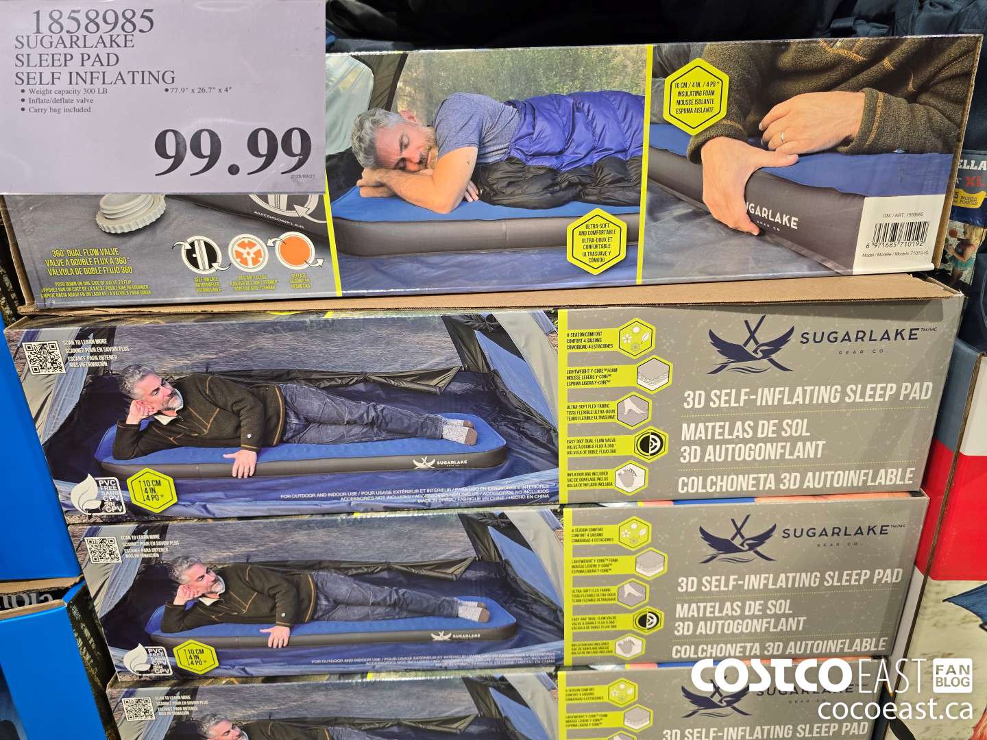 1858985 SUGARLAKE SLEEP PAD SELF INFLATING $99.99