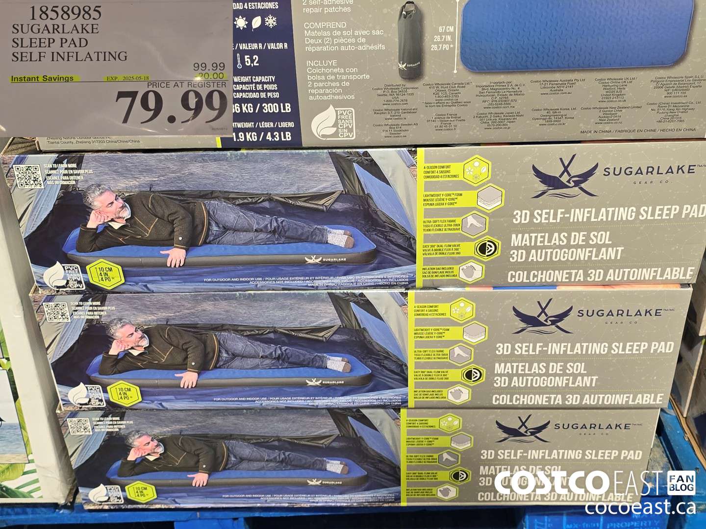 1858985 SUGARLAKE SLEEP PAD SELF INFLATING ($20.00 INSTANT SAVINGS EXPIRES ON 2025-05-18) $79.99