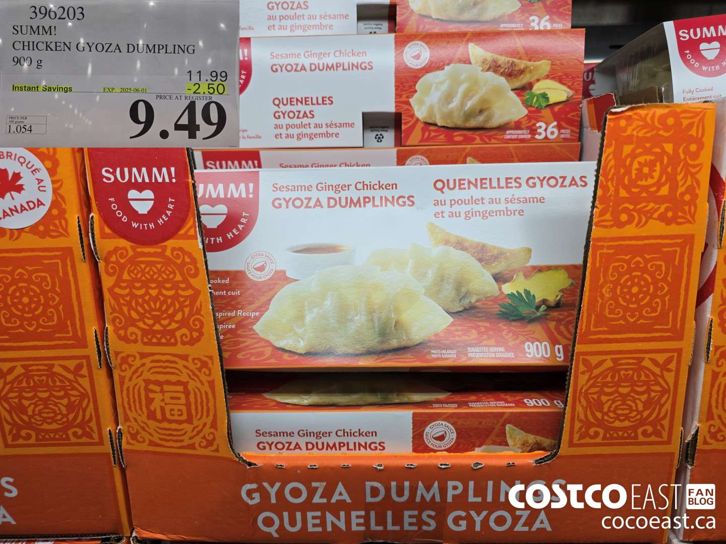 396203 SUMM! CHICKEN GYOZA DUMPLING 900G ($2.50 INSTANT SAVINGS EXPIRES ON 2025-06-01) $9.49