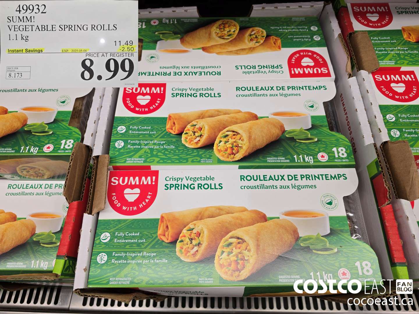 49932 SUMM! VEGETABLE SPRING ROLLS 1.1KG ($2.50 INSTANT SAVINGS EXPIRES ON 2025-05-04) $8.99