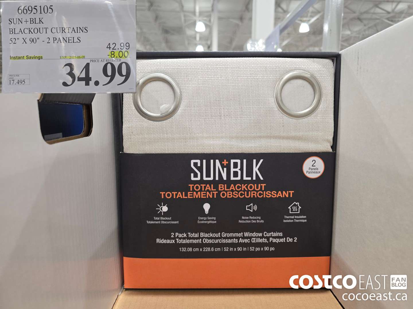 6695105 SUN+BLK BLACKOUT CURTAINS 52