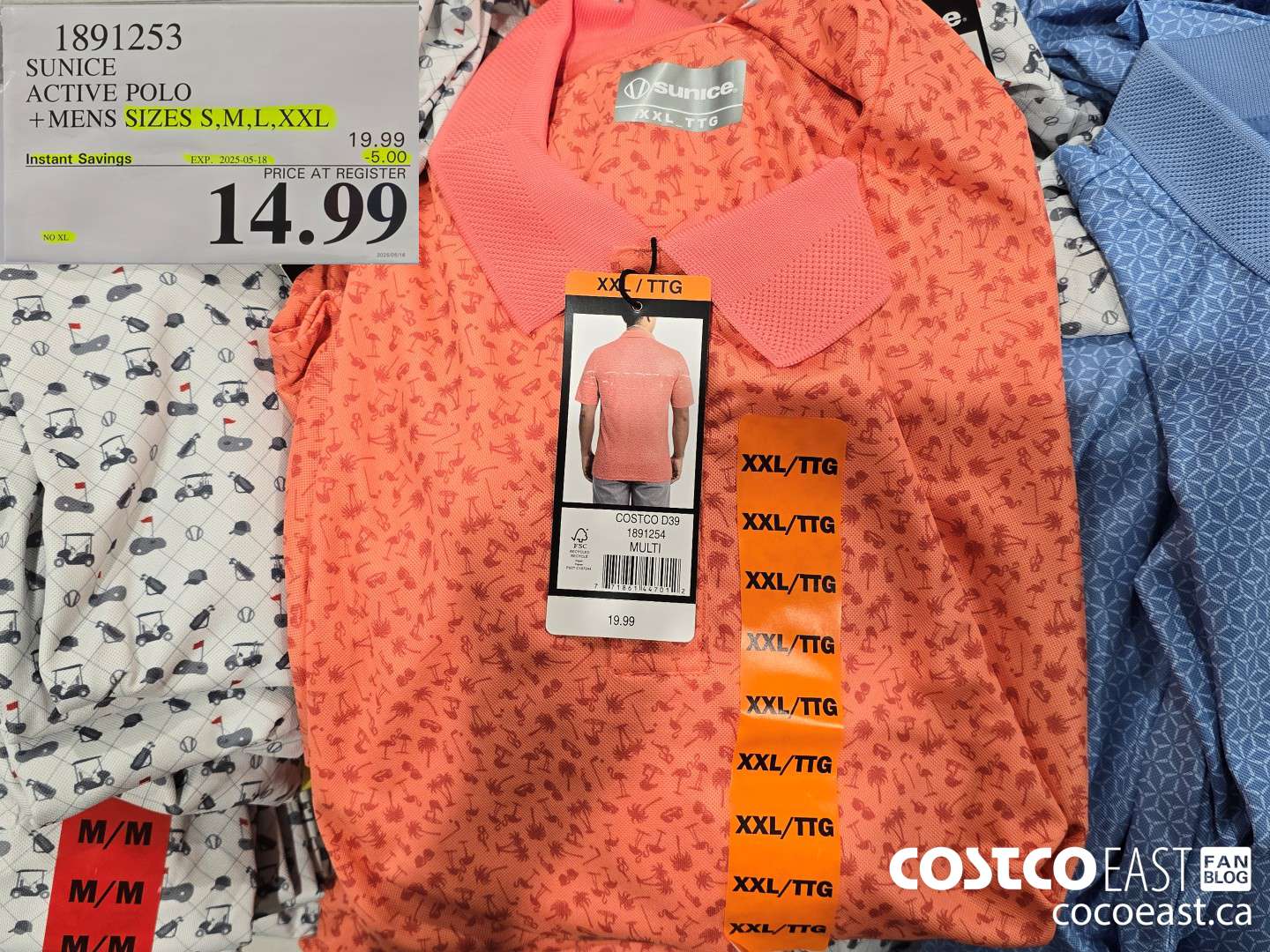 1891253 SUNICE ACTIVE POLO +MENS SIZES S,M,L,XXL ($5.00 INSTANT SAVINGS EXPIRES ON 2025-05-18) $14.99