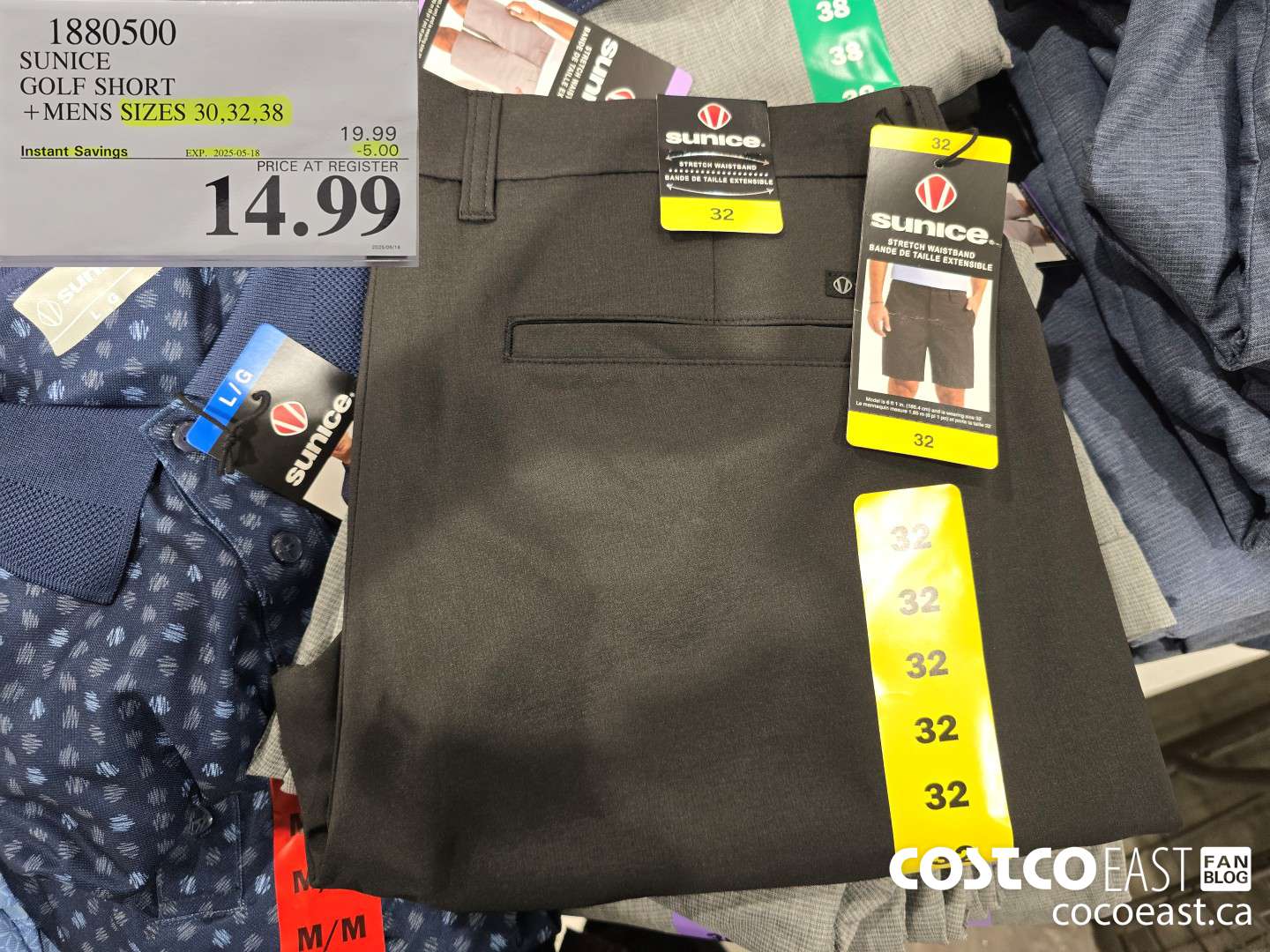 1880500 SUNICE GOLF SHORT +MENS SIZES 30,32,38 ($5.00 INSTANT SAVINGS EXPIRES ON 2025-05-18) $14.99