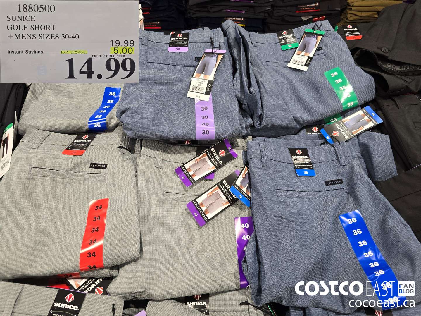 1880500 SUNICE GOLF SHORT +MENS SIZES 30-40 ($5.00 INSTANT SAVINGS EXPIRES ON 2025-05-11) $14.99