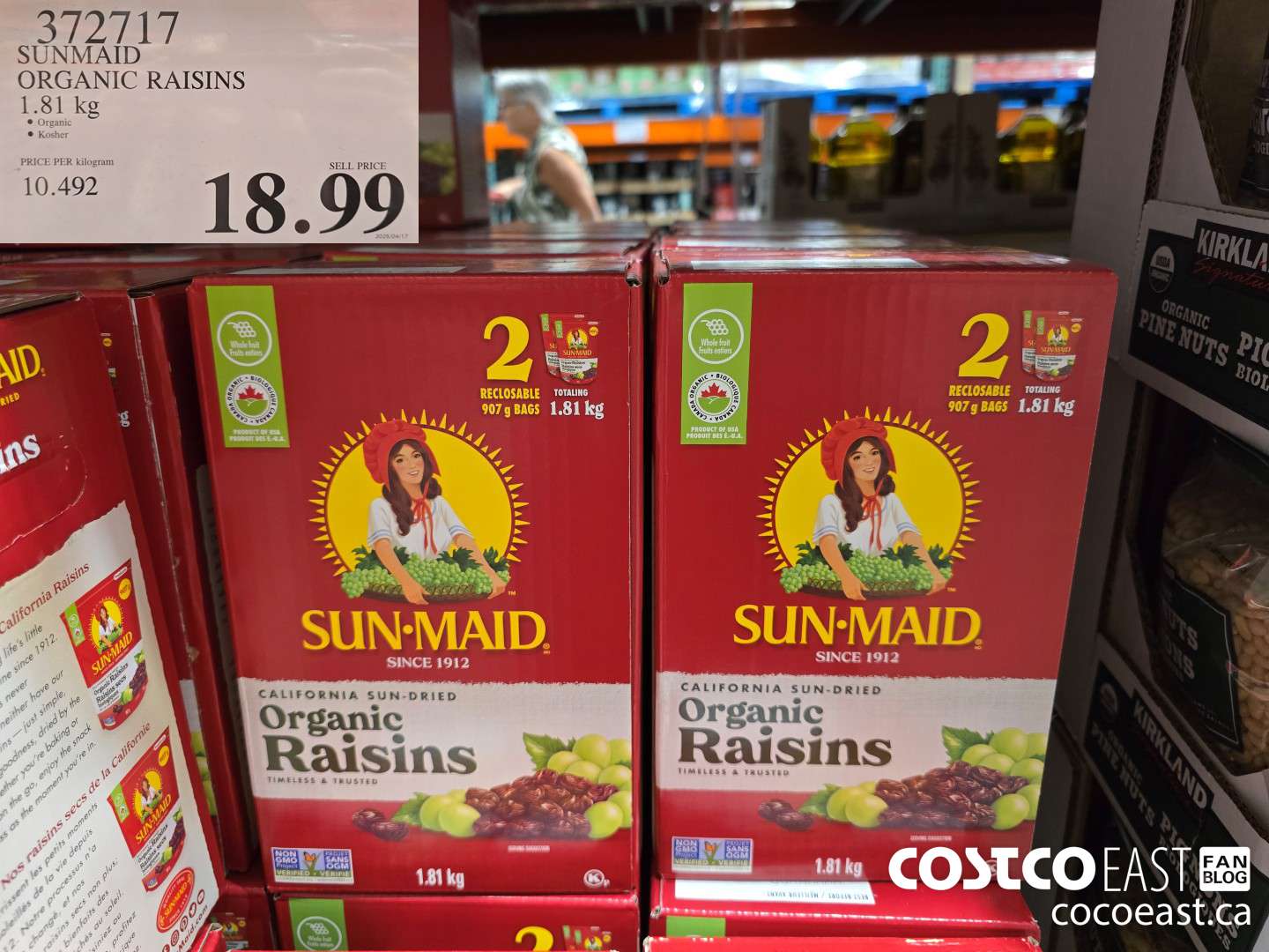 372717 SUNMAID ORGANIC RAISINS 1.81 G $18.99