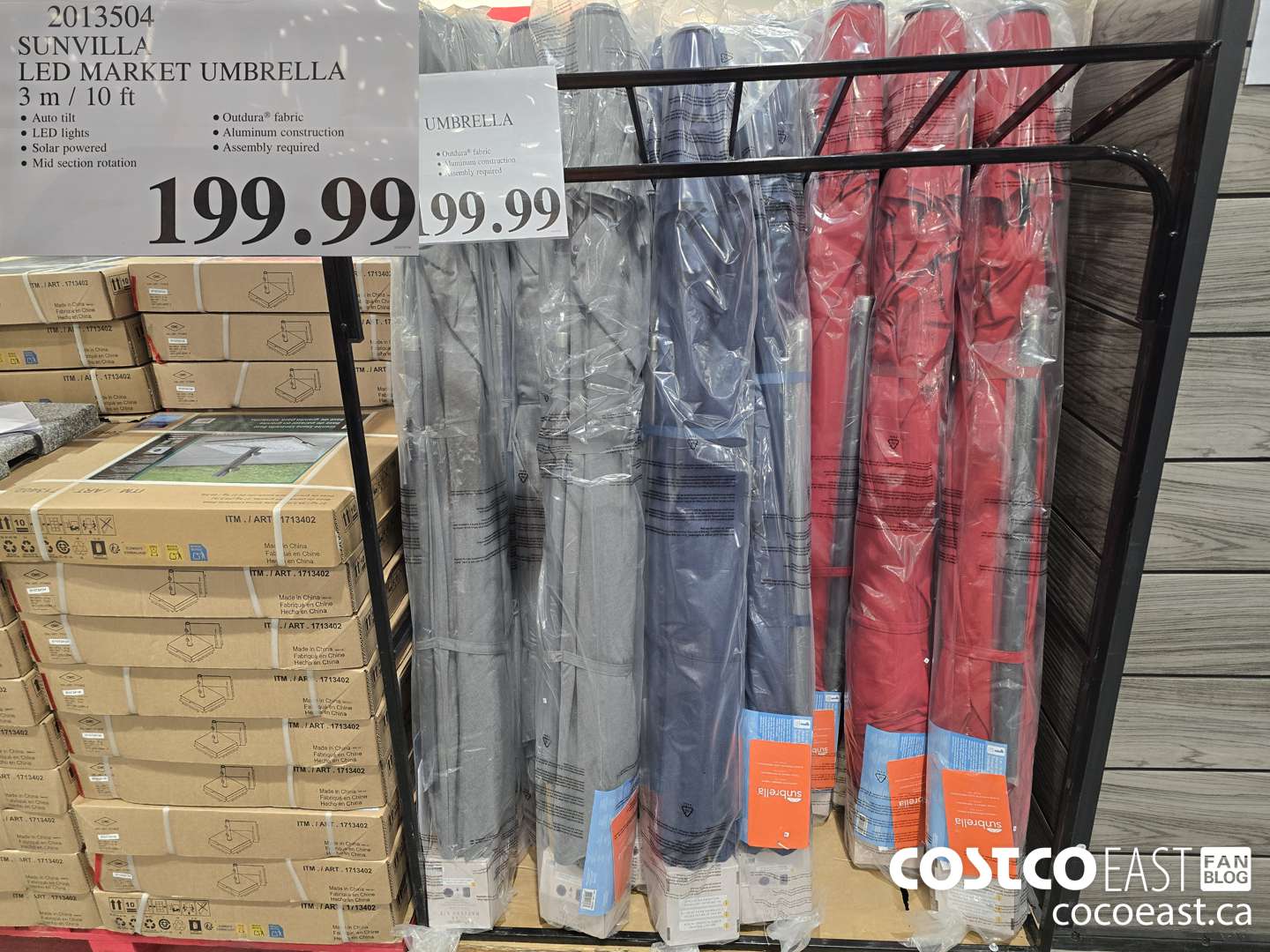 2013504 SUNVILLA LED MARKET UMBRELLA 3m / 10 FT $19.99