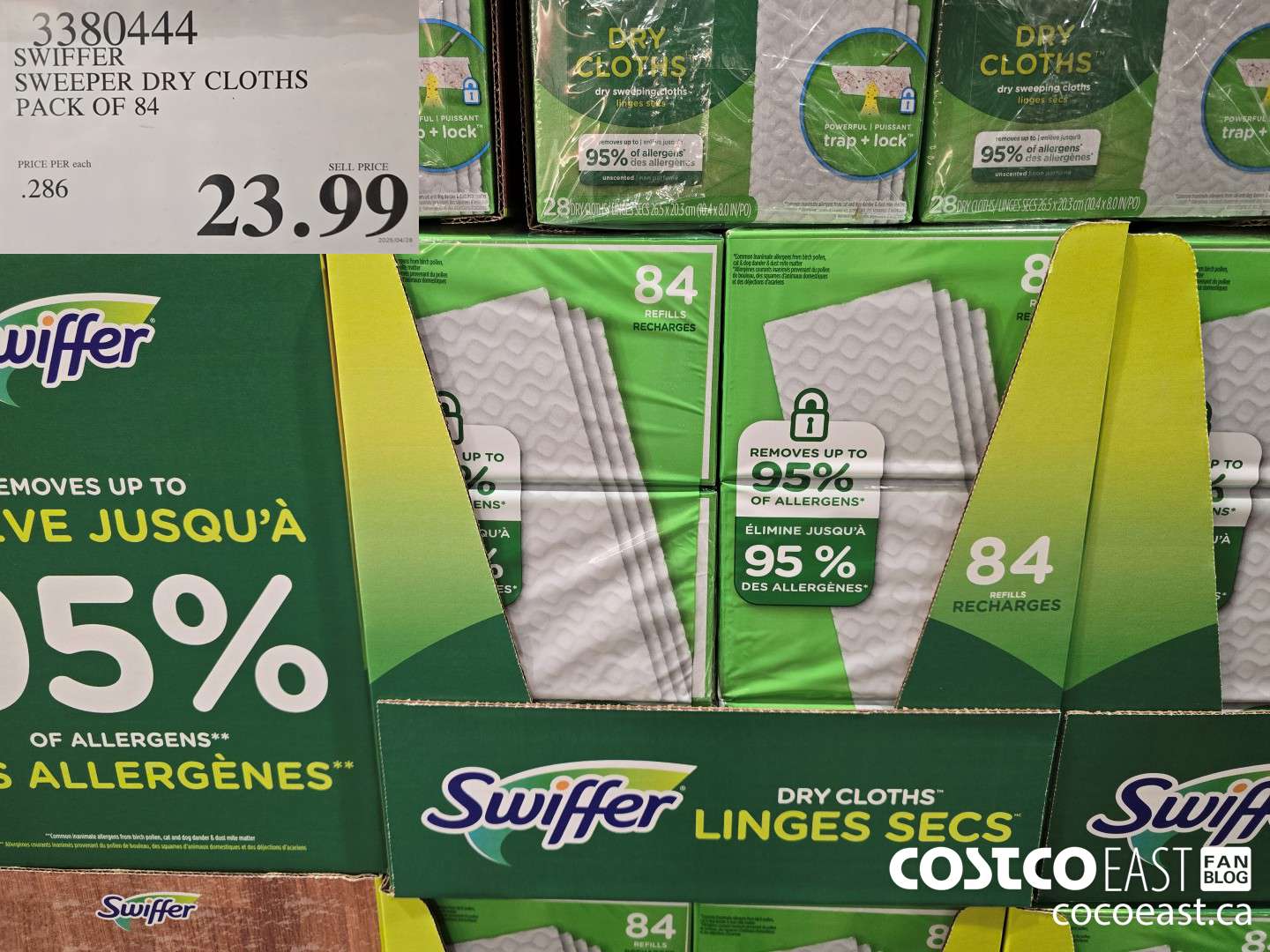 3380444 SWIFFER SWEEPER DRY CLOTHS PACK OF 84 $23.99