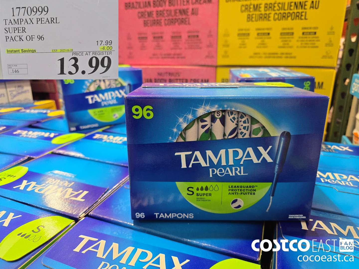 1770999 TAMPAX PEARL SUPER PACK OF 96 ($4.00 INSTANT SAVINGS EXPIRES ON 2025-06-08) $13.99