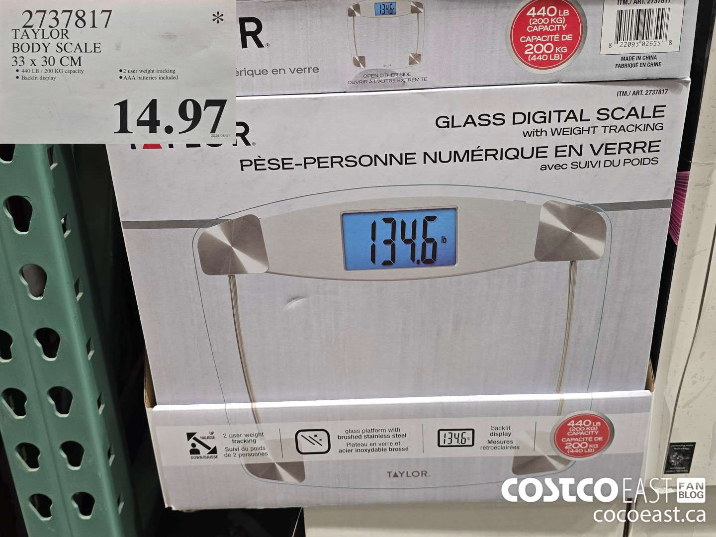 2737817 TAYLOR BODY SCALE 33 X 30 CM $14.97