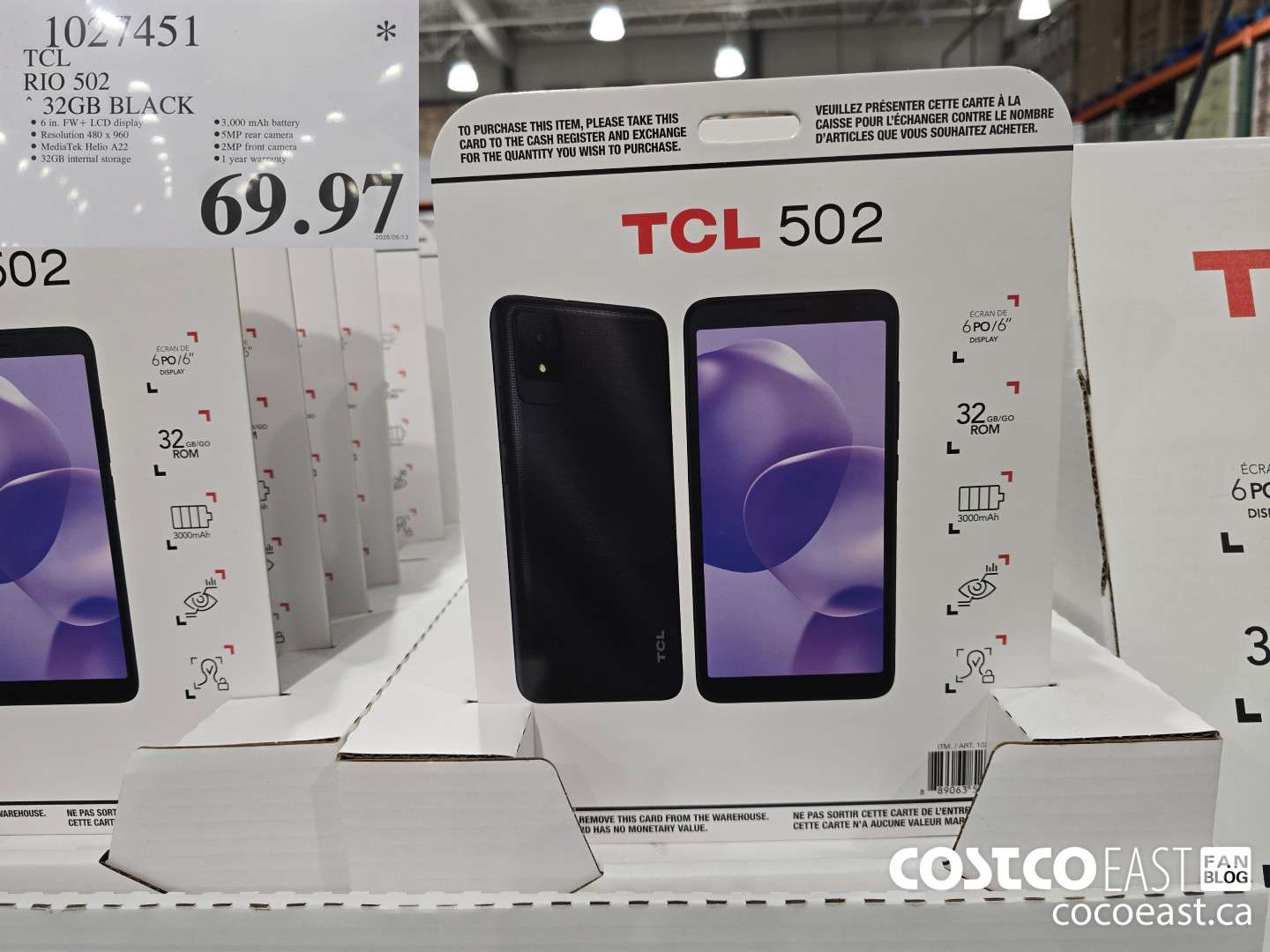 1027451 TCL RIO 502 32GB BLACK $69.97