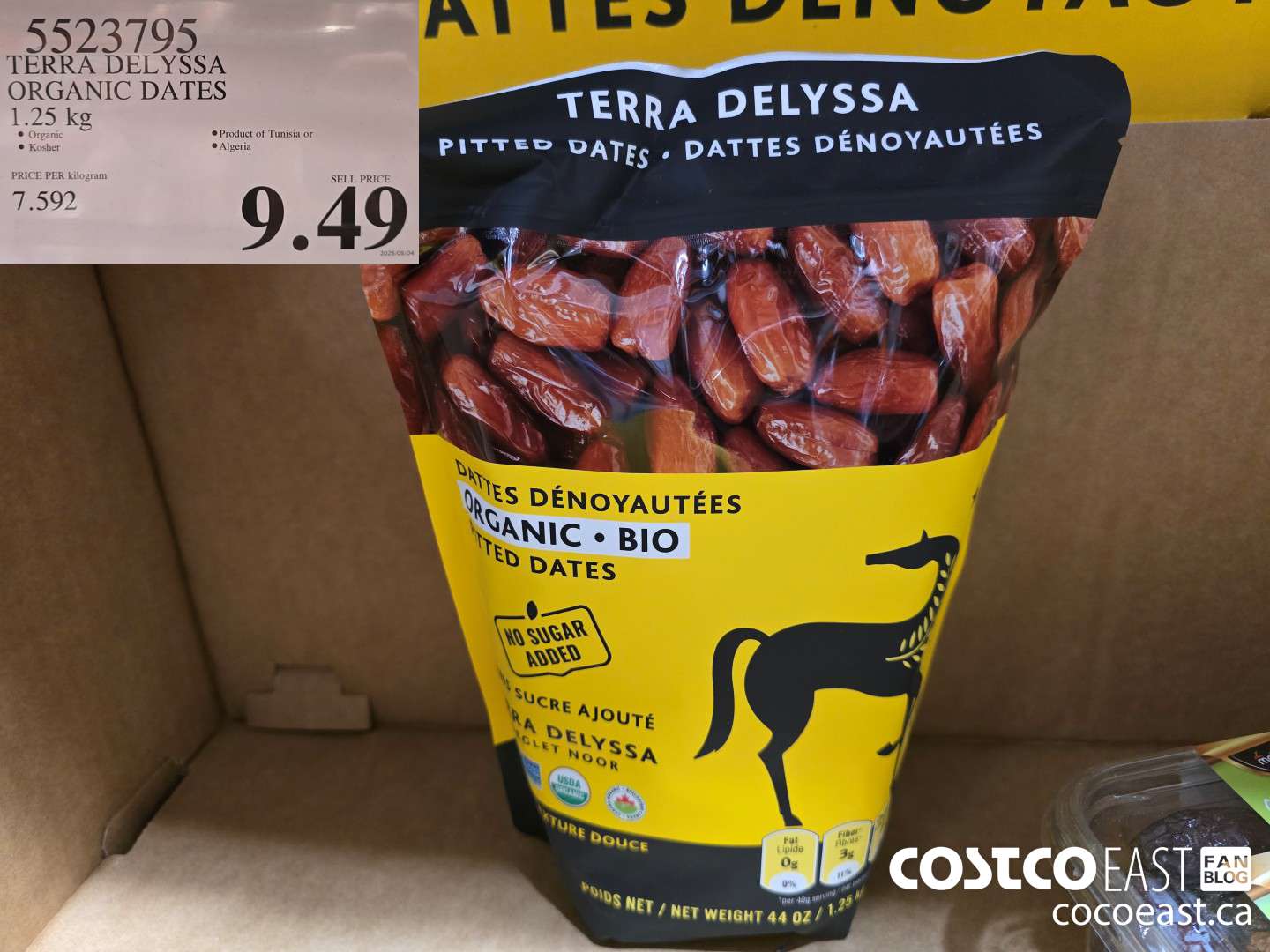 5523795 TERRA DELYSSA ORGANIC DATES 1.25 KG $9.49