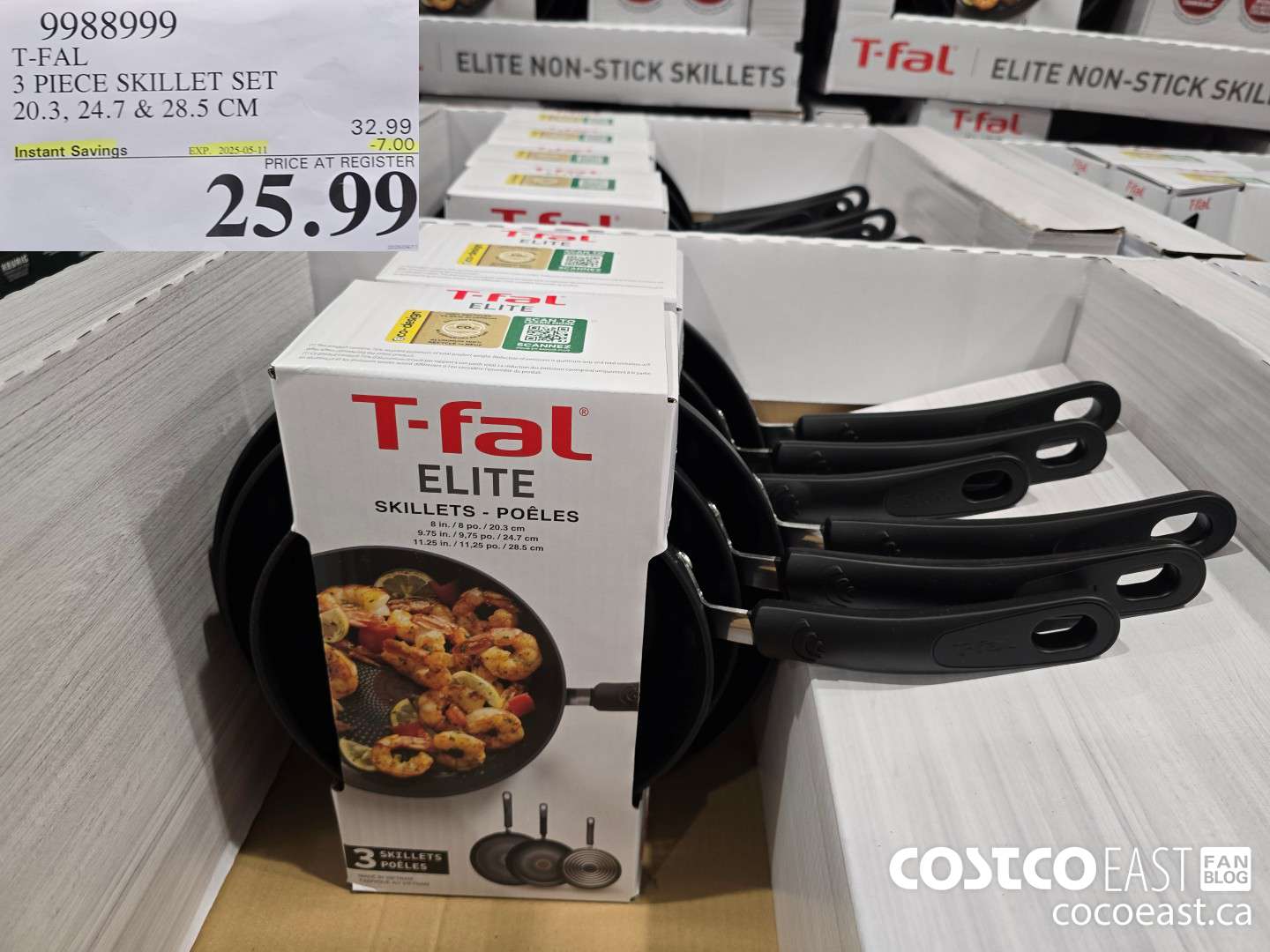 9988999 T-FAL 3 PIECE SKILLET SET 20.3, 24.7, & 28.5 CM ($7.00 INSTANT SAVINGS EXPIRES ON 2025-05-11) $25.99