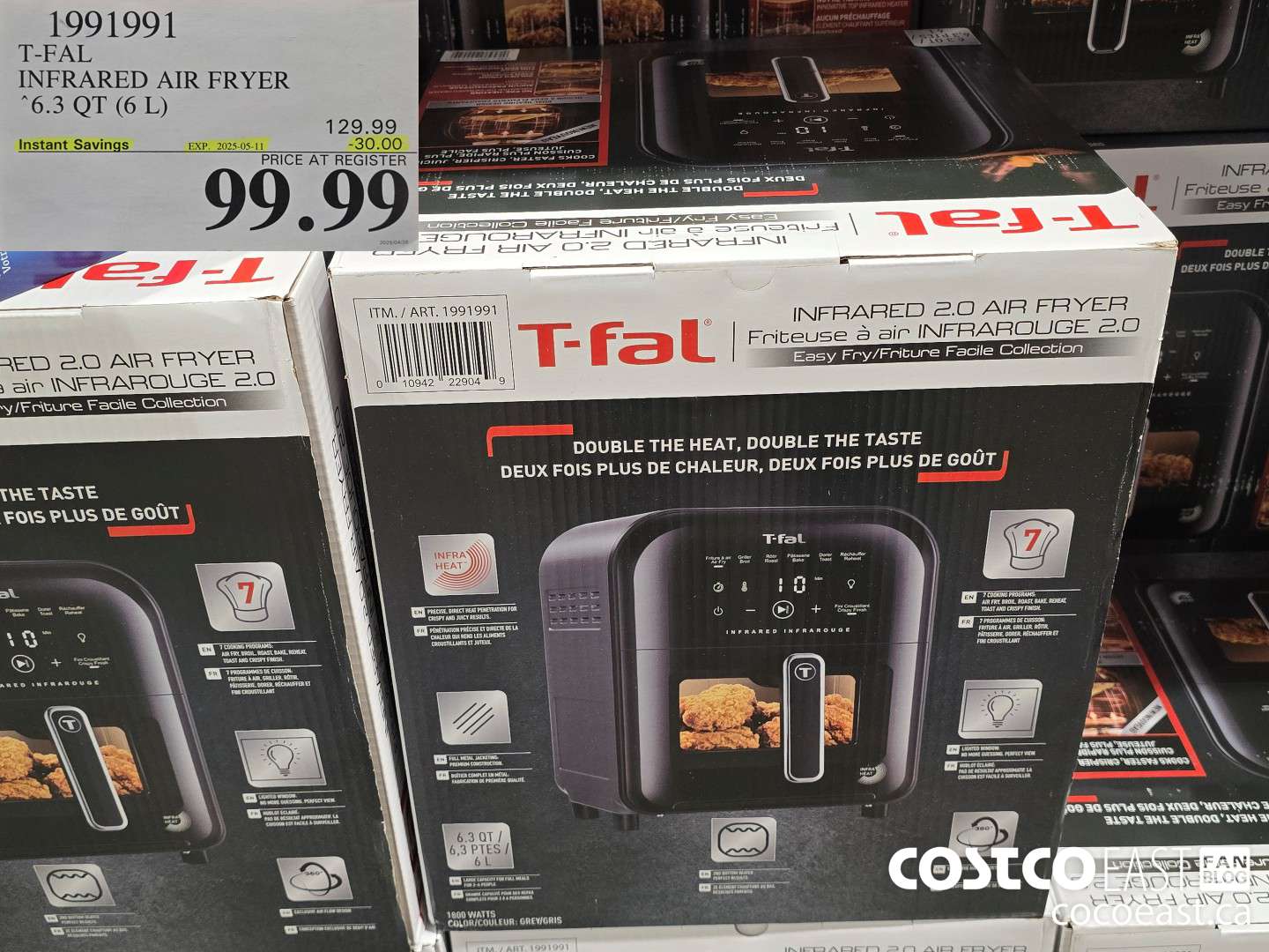 1991991 T-FAL INFRARED AIR FRYER 6.3 QT (6L) ($30.00 INSTANT SAVINGS EXPIRES ON 2025-05-11) $99.99