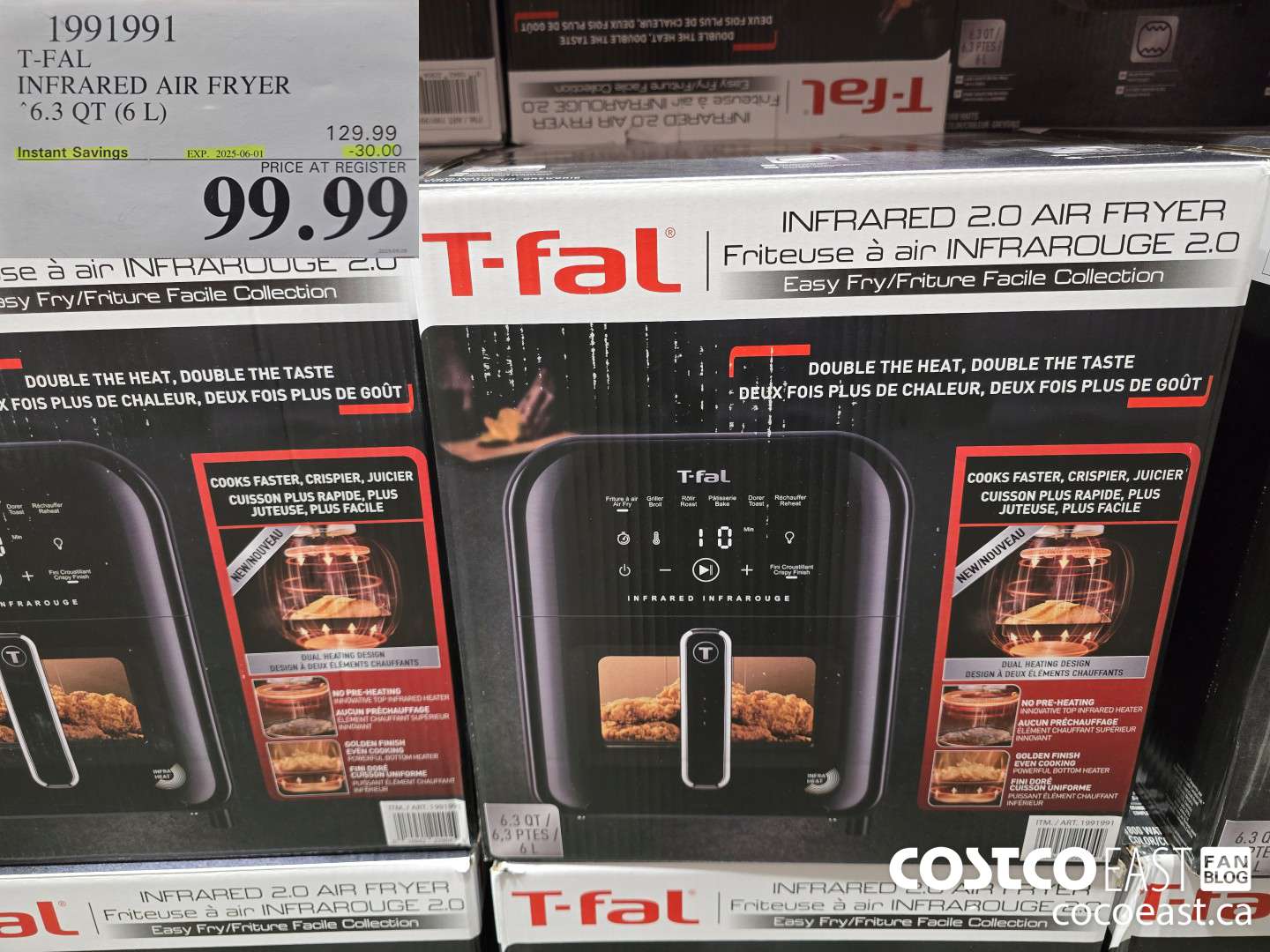 1991991 T-FAL INFRARED AIR FRYER 6.3 QT (6L) ($30.00 INSTANT SAVINGS EXPIRES ON 2025-06-01) $99.99